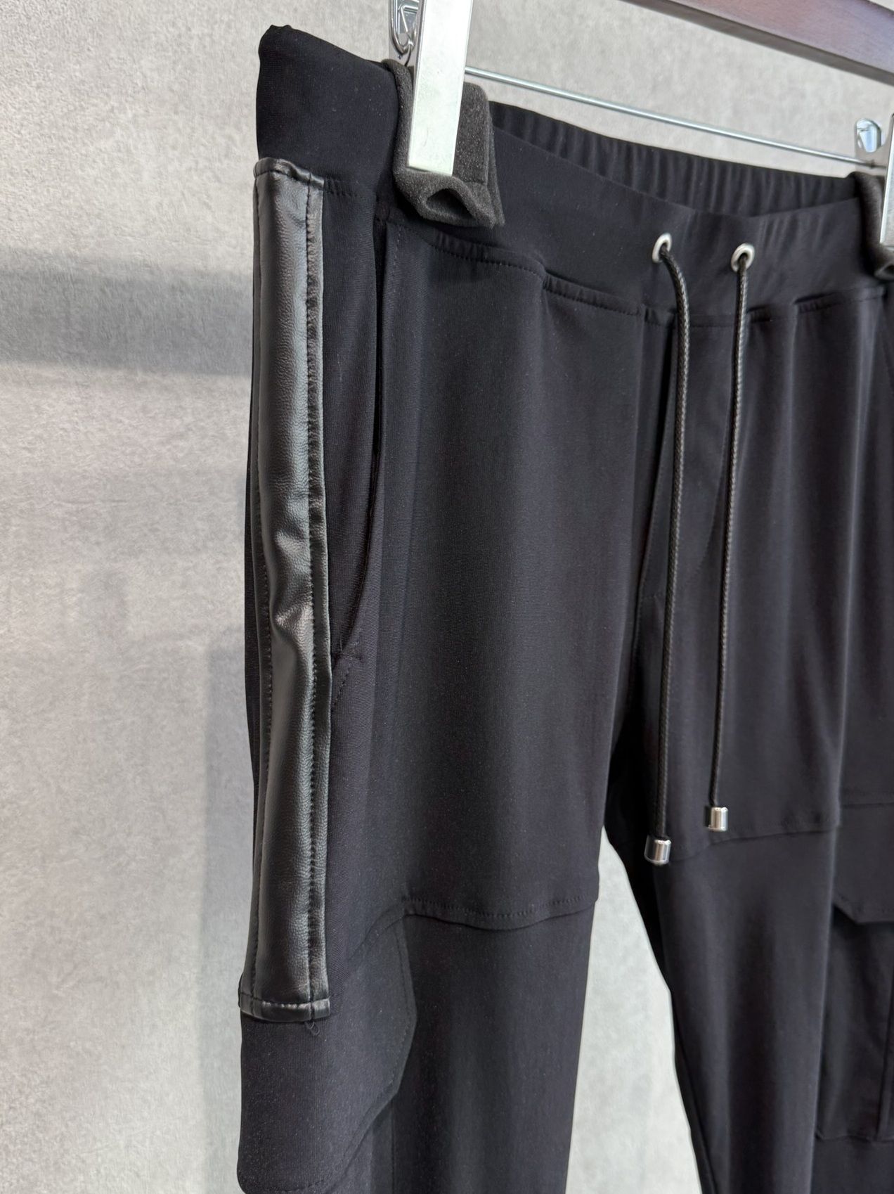 DARRELL CARGO PT / BASIC-ST-010 / レザーラインナイロンカーゴパンツ / ブラック×レザーブラック