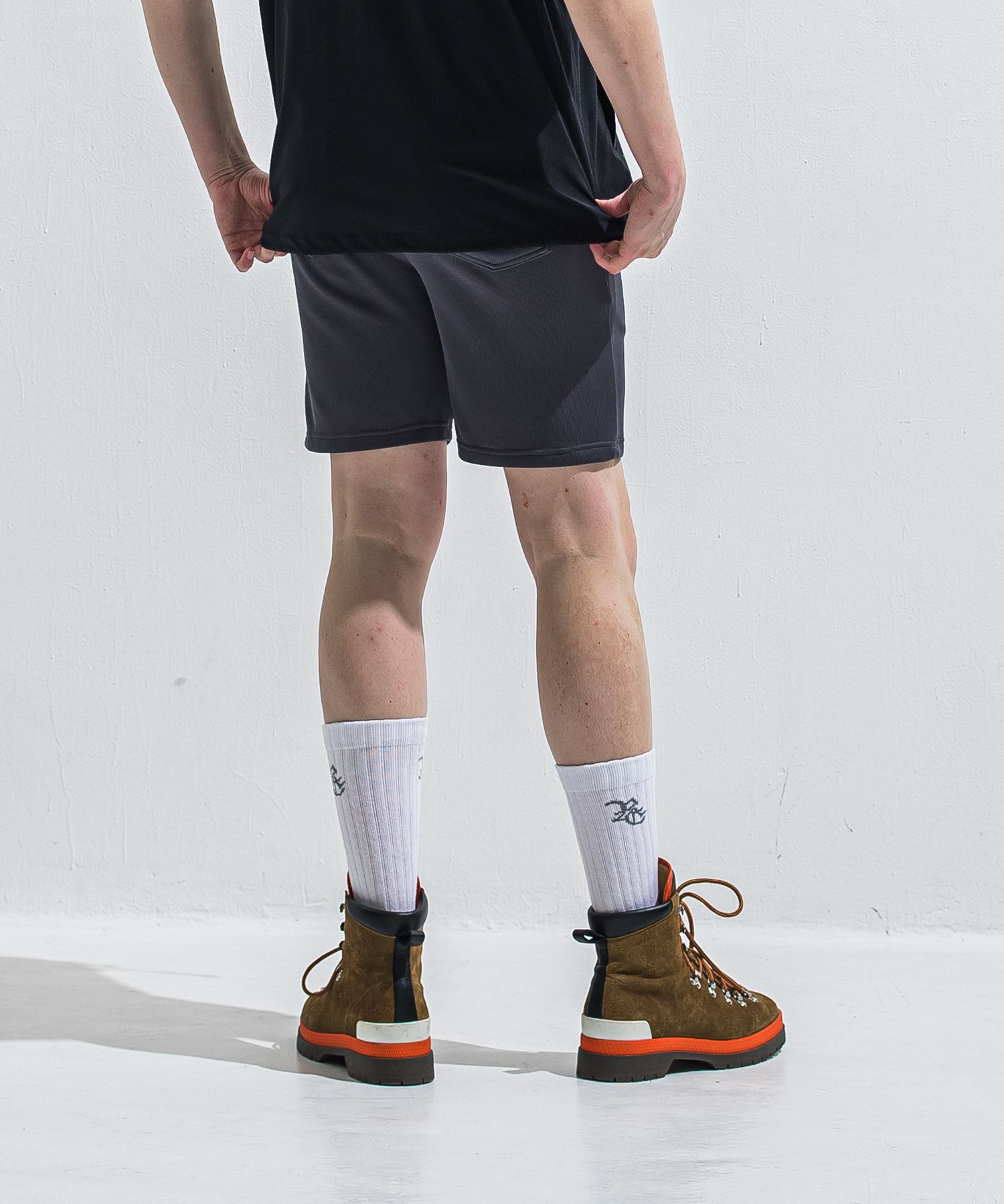 AZE SHORTS / RC40-HP-006 / 高機能畦編みショーツ / チャコール (5月下旬入荷予定)