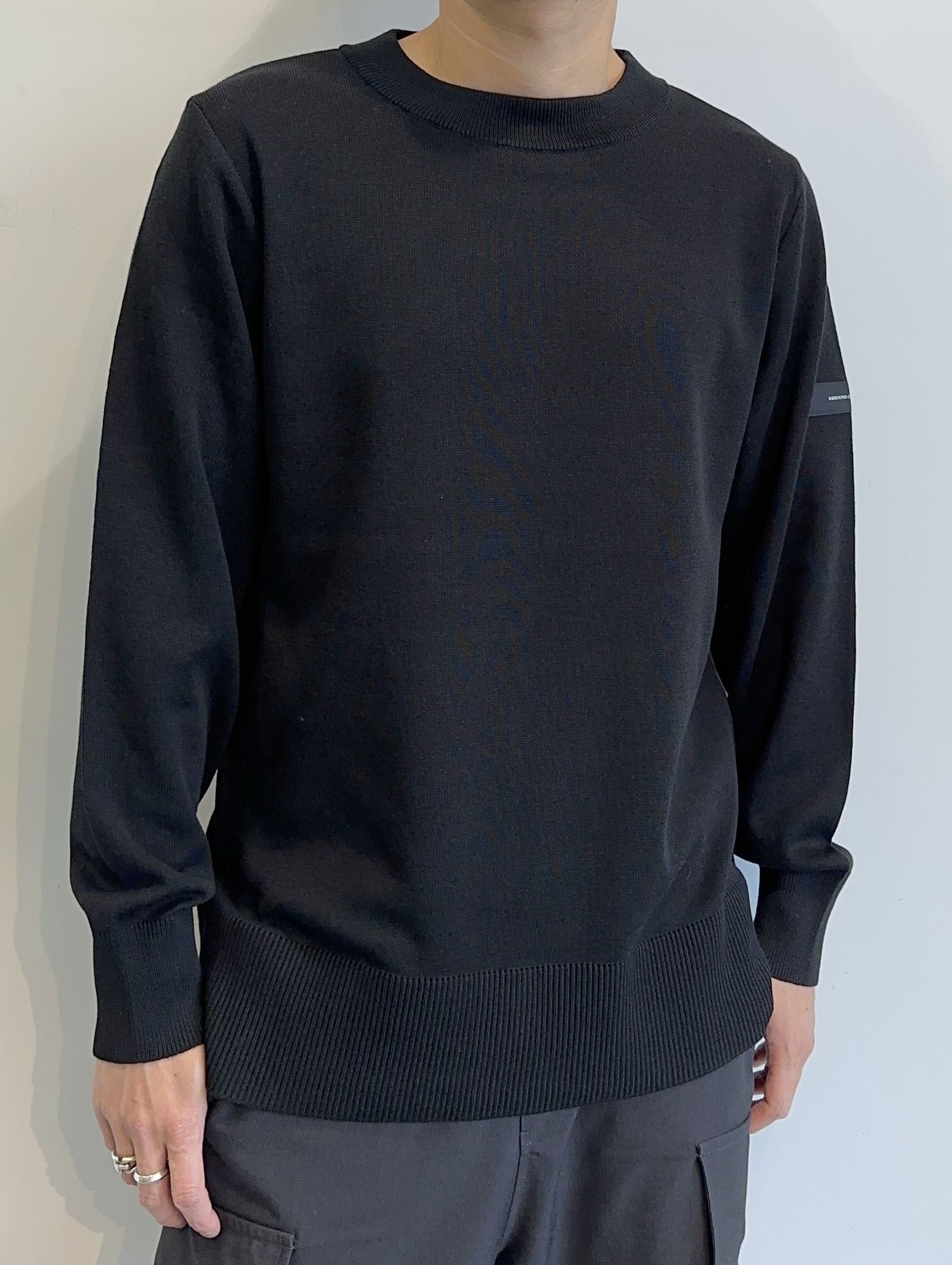 SILK KNT LONG SLEEVE / RC29-K-001 / 無地コットンニット / ブラック
