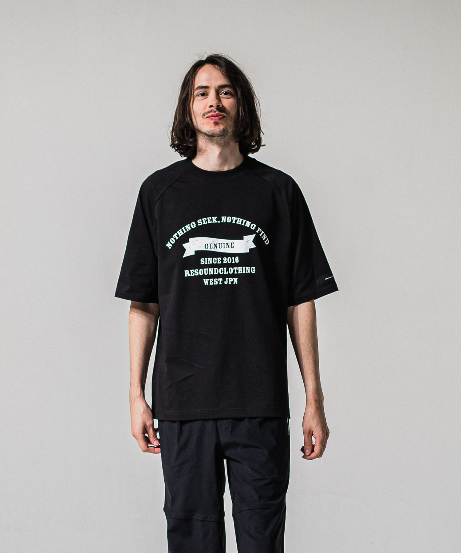 COLLEGE RAGLAN OVER TEE / RC39-T-002 / カレッジロゴラグランビッグTシャツ / ブラック (4月上旬入荷予定)