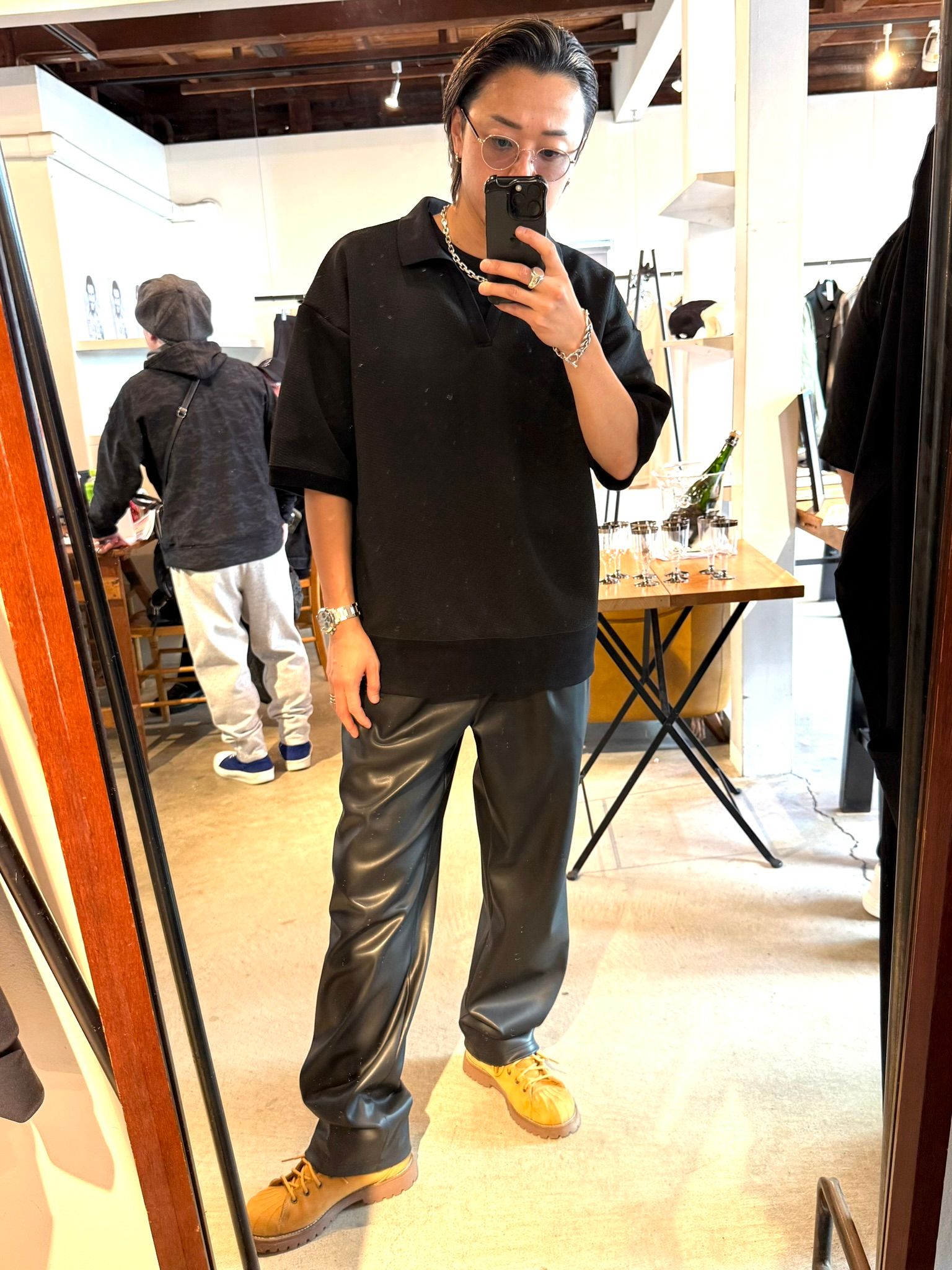 BLISTER POLO / DP1-T-005 / ブリスターニットスキッパーポロ / ブラック (4月上旬入荷予定)