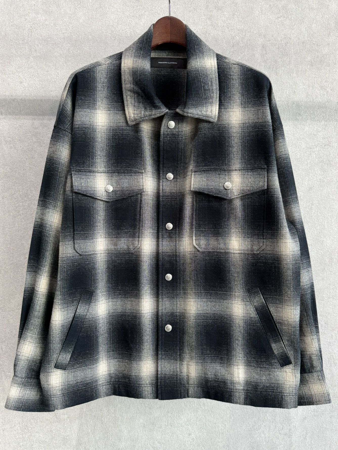 FLANNEL CHECK JK / RC38-JK-007 / フランネルチェックCPOジャケット / ブラック