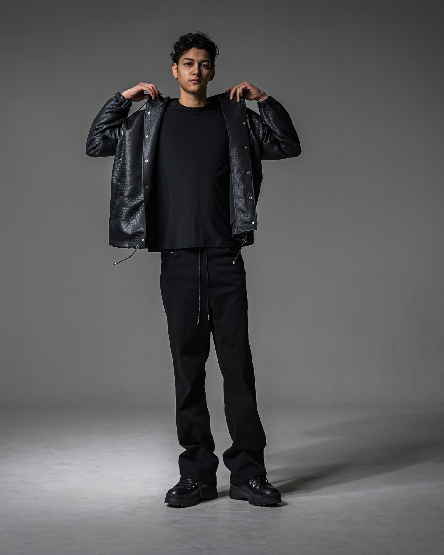 KING DENIM JERSEY / BASIC-ST-005 / デニムジャージ バギーワイドパンツ / ブラック