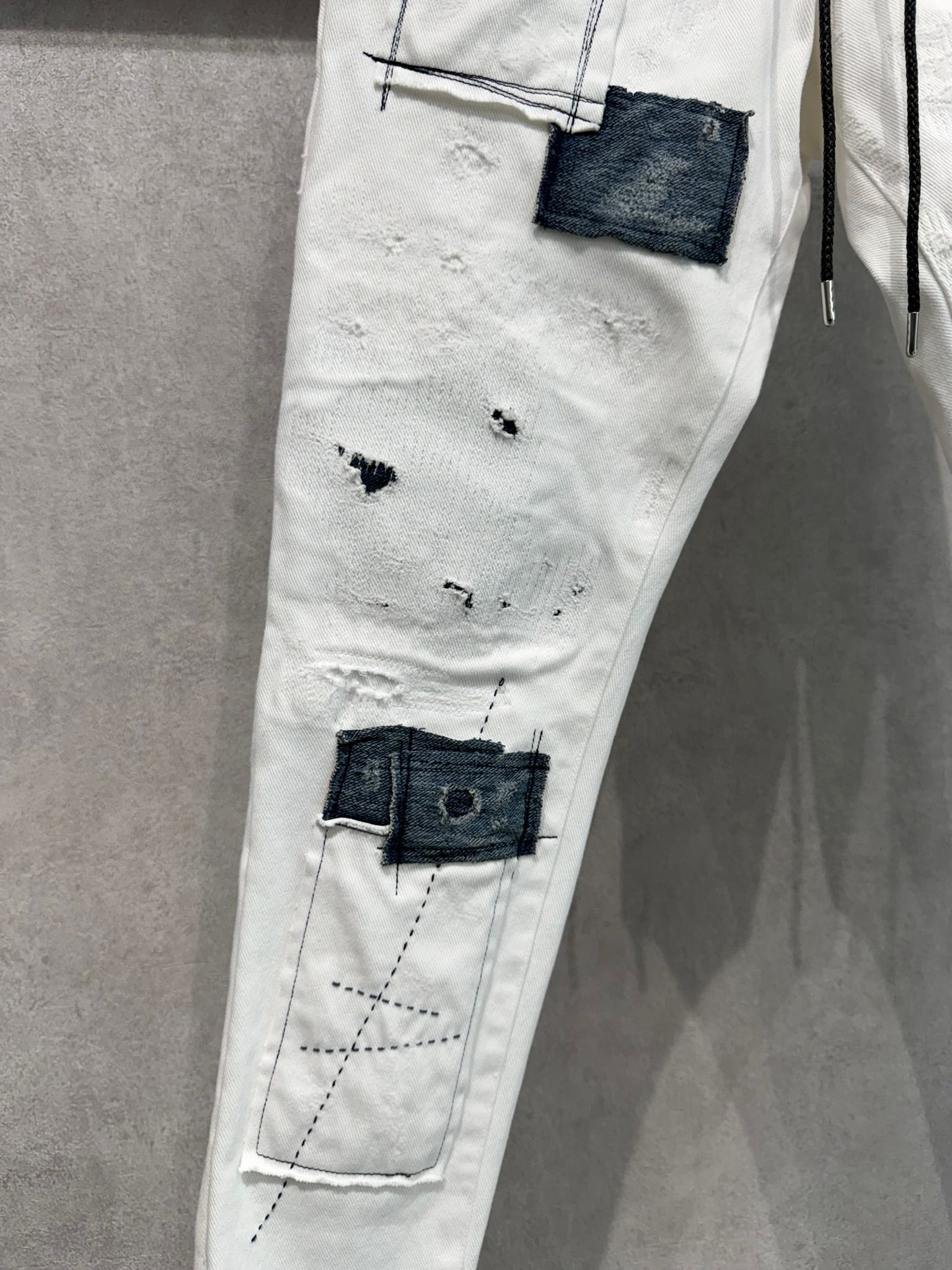 MICK DENIM JERSEY / BASIC-ST-020 / デニムジャージテーパードパンツ / ホワイトリメイク
