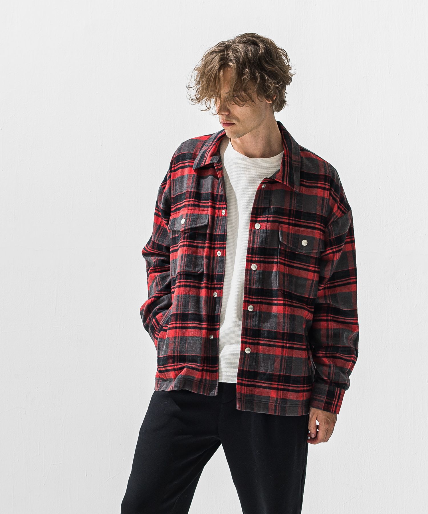 OLD SLABL CHECK JK / RC42-JK-005 / チェックCPOジャケット / レッド (12月下旬入荷予定)