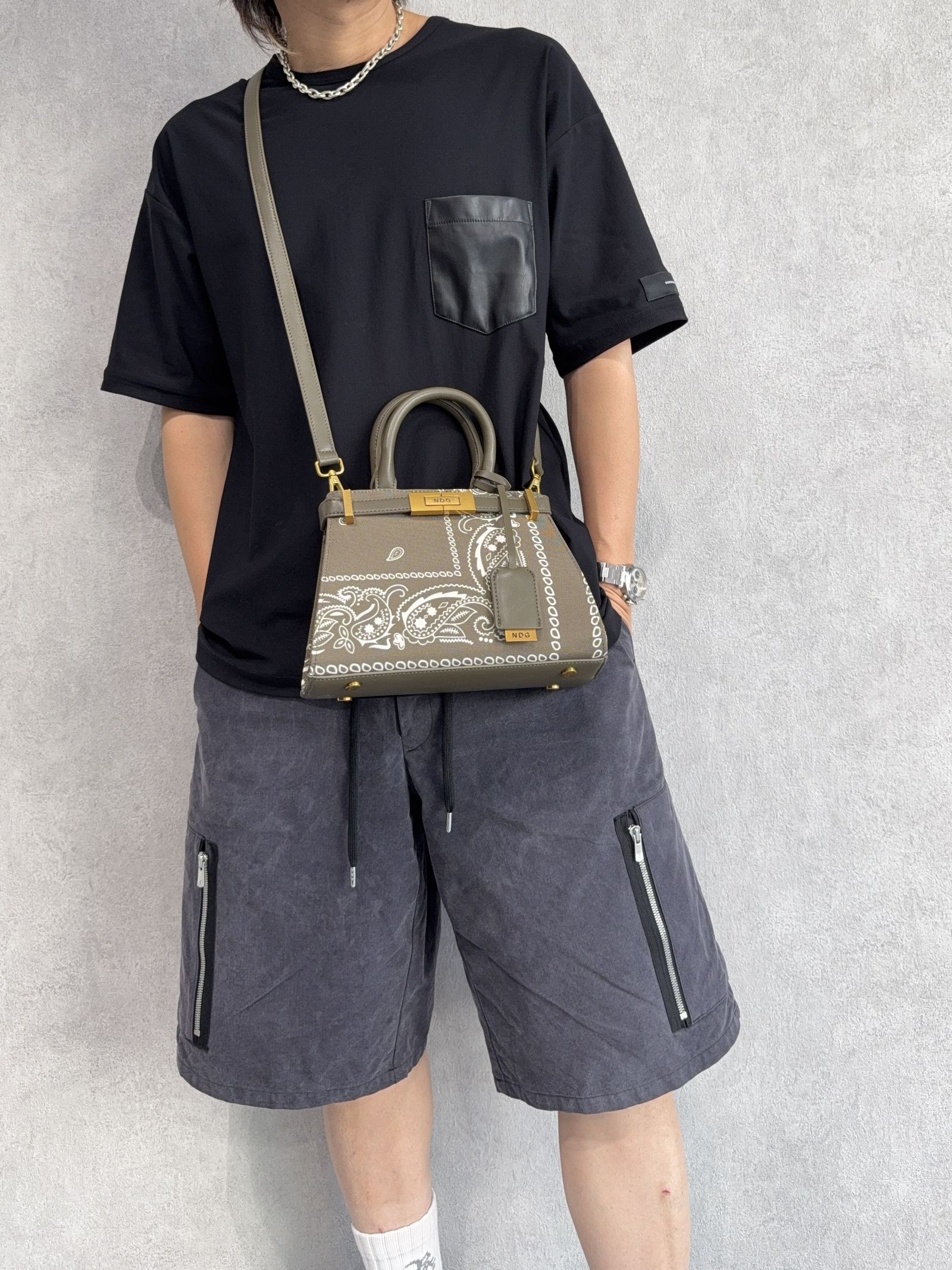 Jeanne 250MM / トートショルダーバッグ / カーキバンダナ