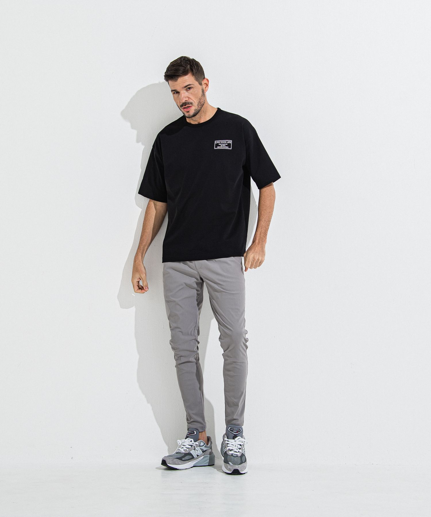CREW OVER TEE / RC36-T-007 / バックプリントビッグTシャツ / ブラック