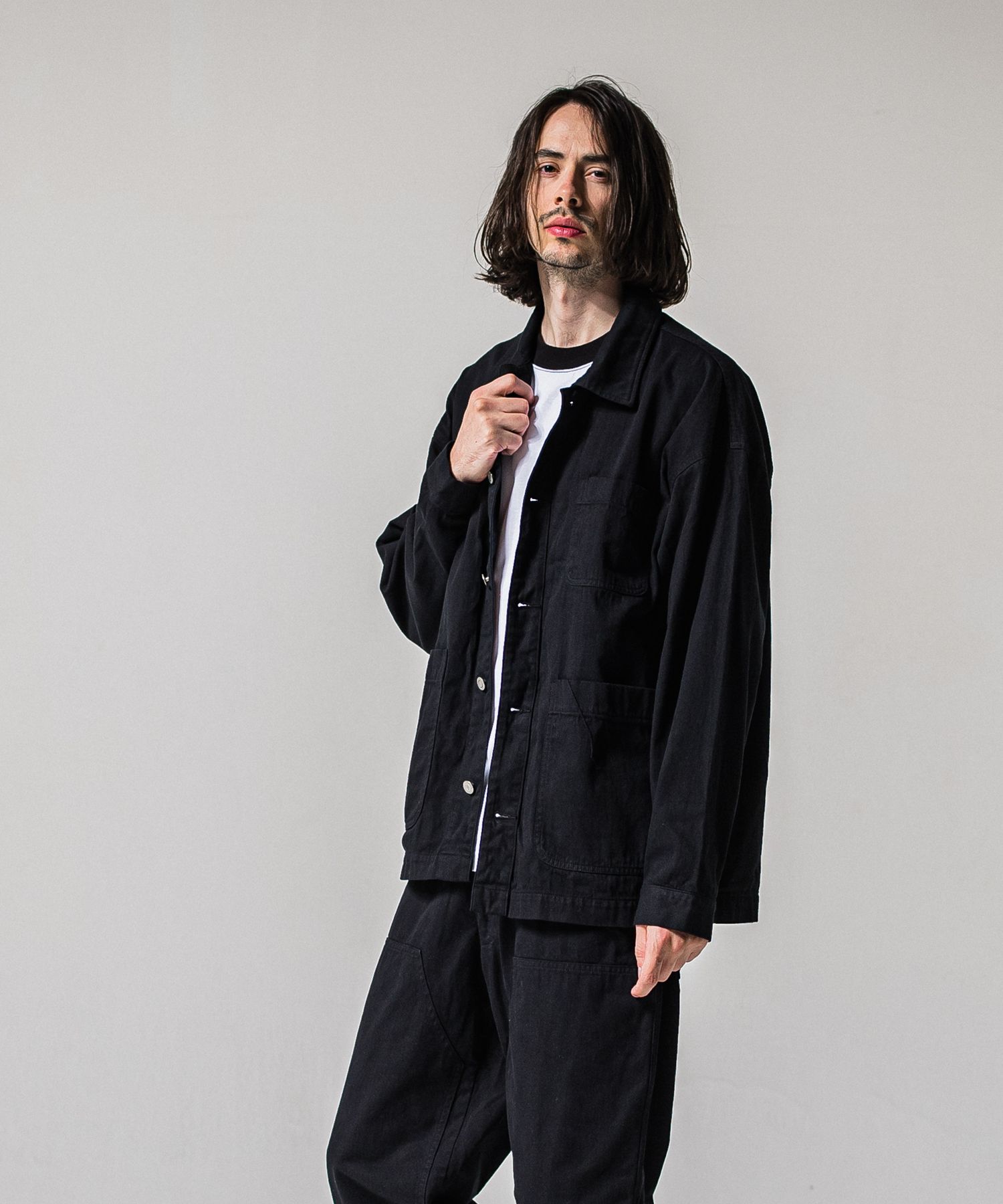 RC CAVER ALL / RC39-JK-004 / デニムカバーオール / ブラック (2月中旬入荷予定)