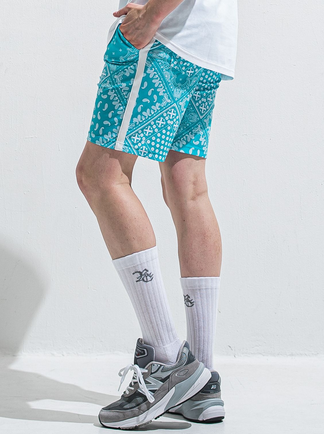 RUSH SHORTS / RC40-HP-002 / ラッシュガードショーツ / バンダナブルーグリーン (5月下旬入荷予定)