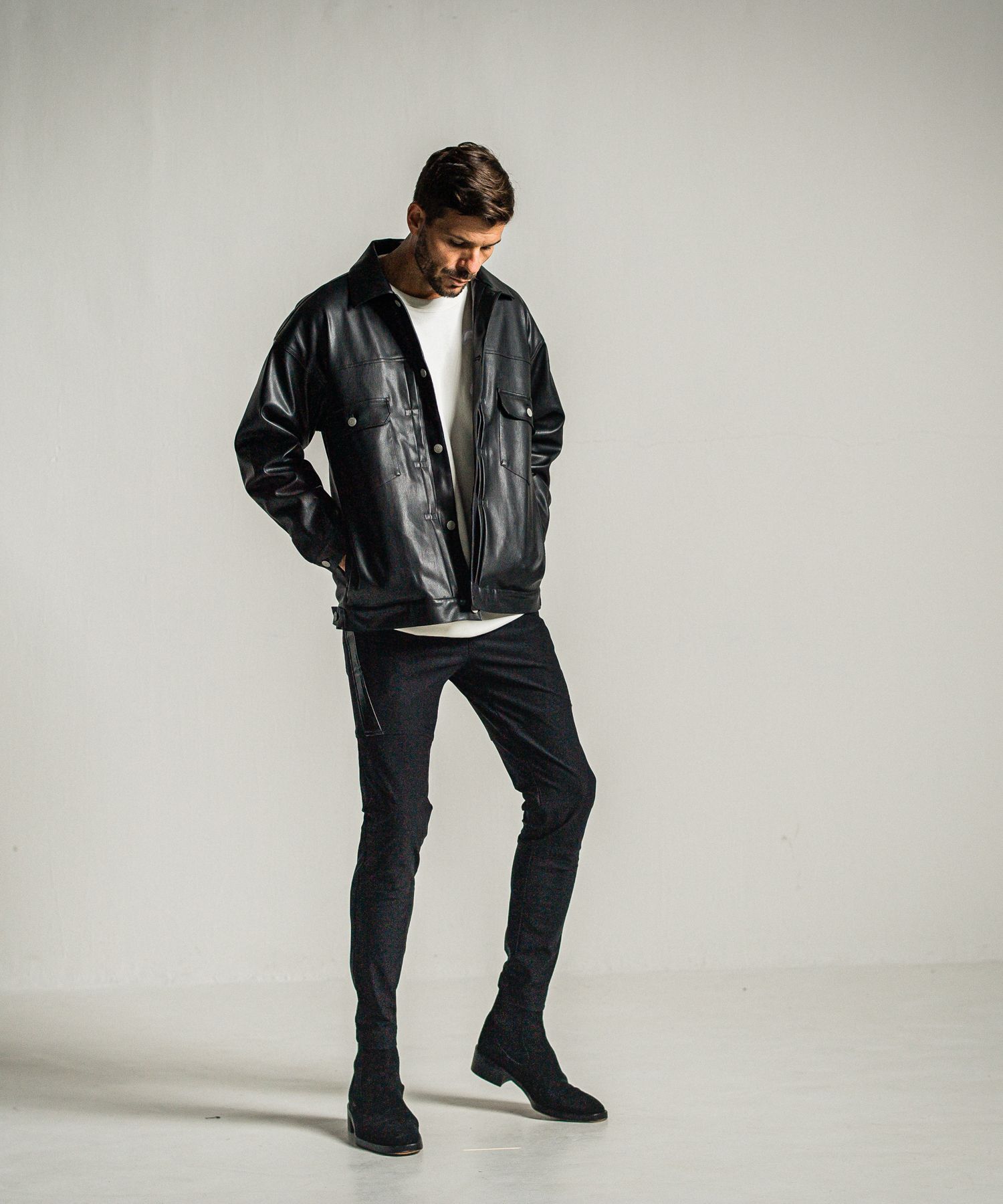LEATHER OVER 2ND G / RC34-JK-002 / エコレザーGジャン / ブラック