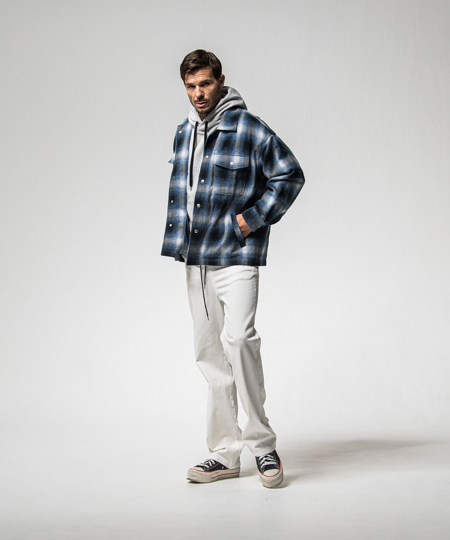 FLANNEL CHECK JK / RC38-JK-007 / フランネルチェックCPOジャケット / ブルー (10月中旬入荷予定)