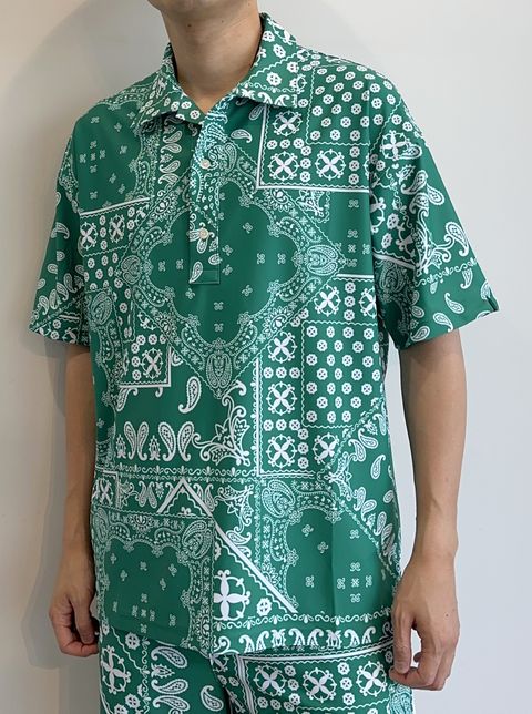 RUSH OVER POLO / RC28-T-006 / ラッシュガードポロシャツ / バンダナグリーン※
