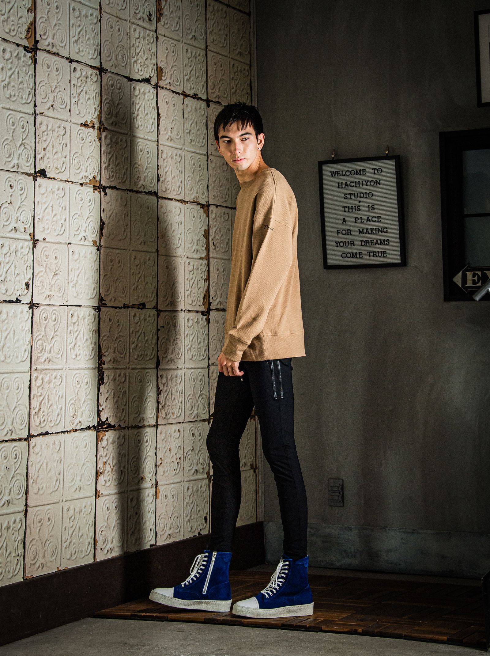 WAFFLE THERMAL LOOSE TRAINER / BASIC-CUT-002 / サーマルトレーナー / ベージュ