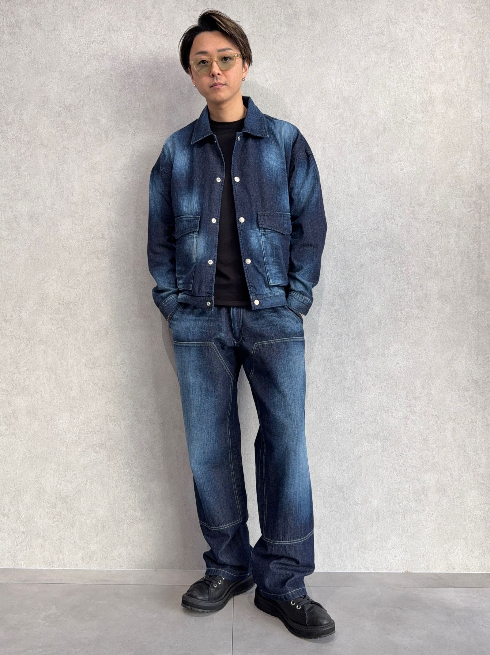 DOUBLE KNEE PT / RC39-ST-041 / ダブルニーワイドデニムパンツ / ダークインディゴ