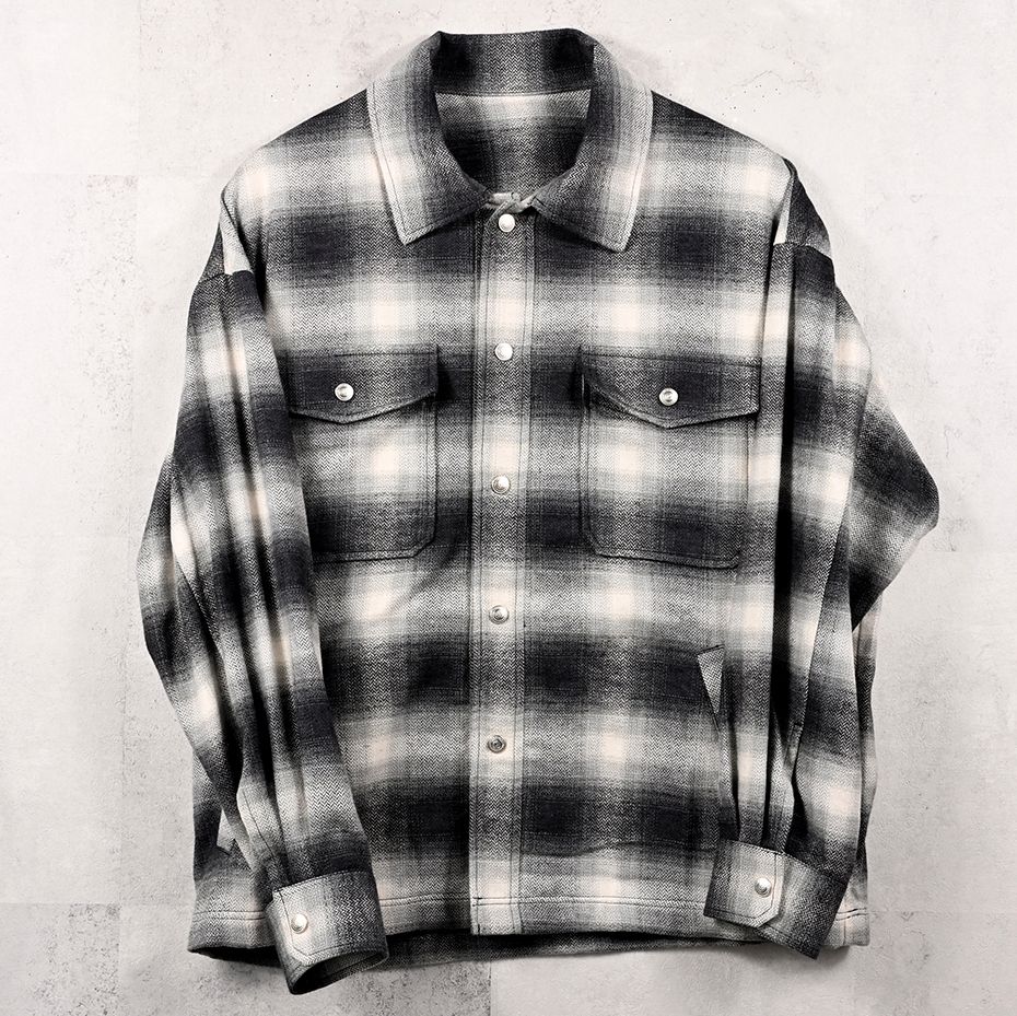 FLANNEL CHECK JK / RC41-JK-006 / フランネルチェックCPOジャケット / ブラック (8月下旬入荷予定)