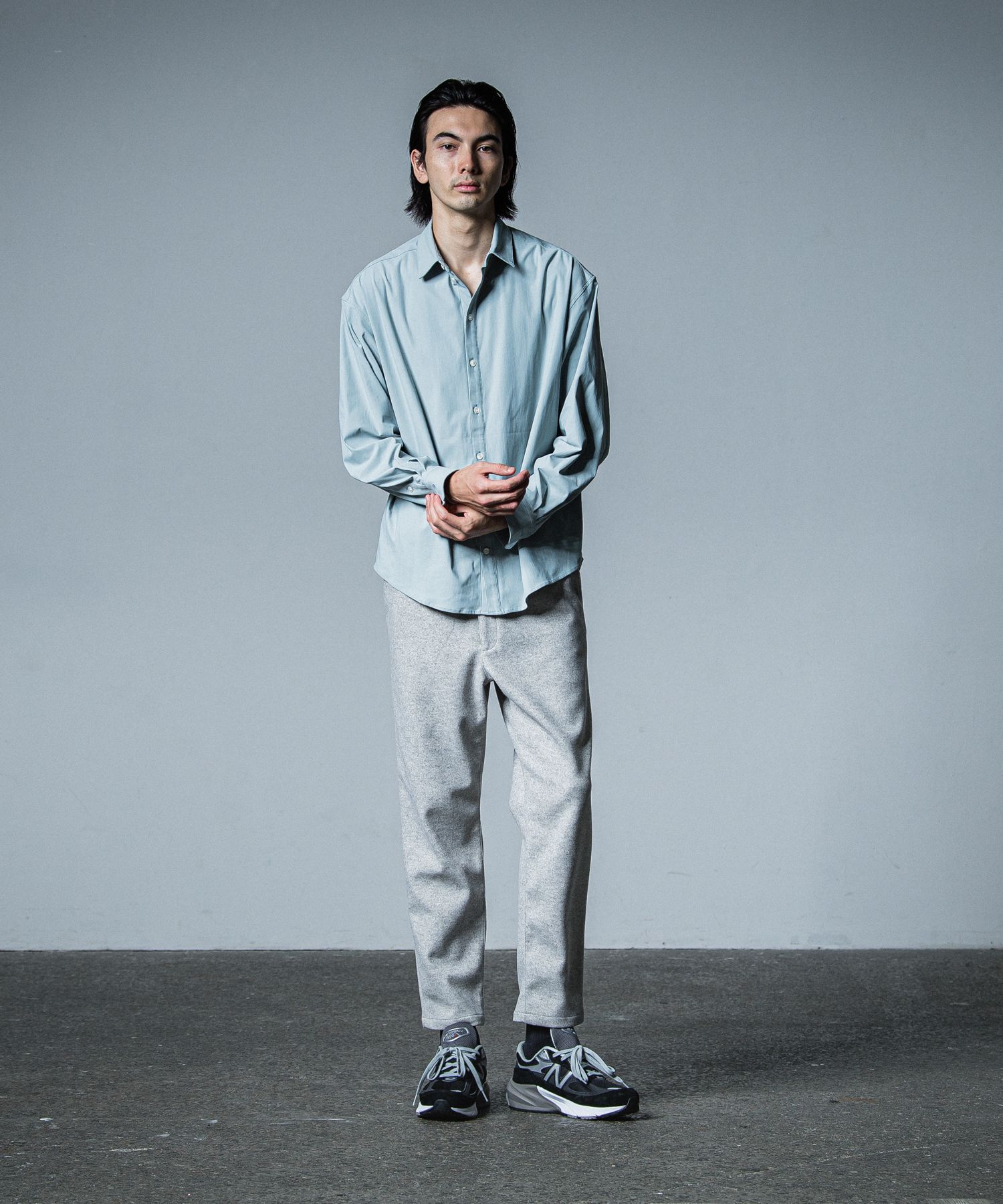 NYLON JACK SHIRTS / RC33-SH-001 / オーバーサイズナイロンシャツ / アクア