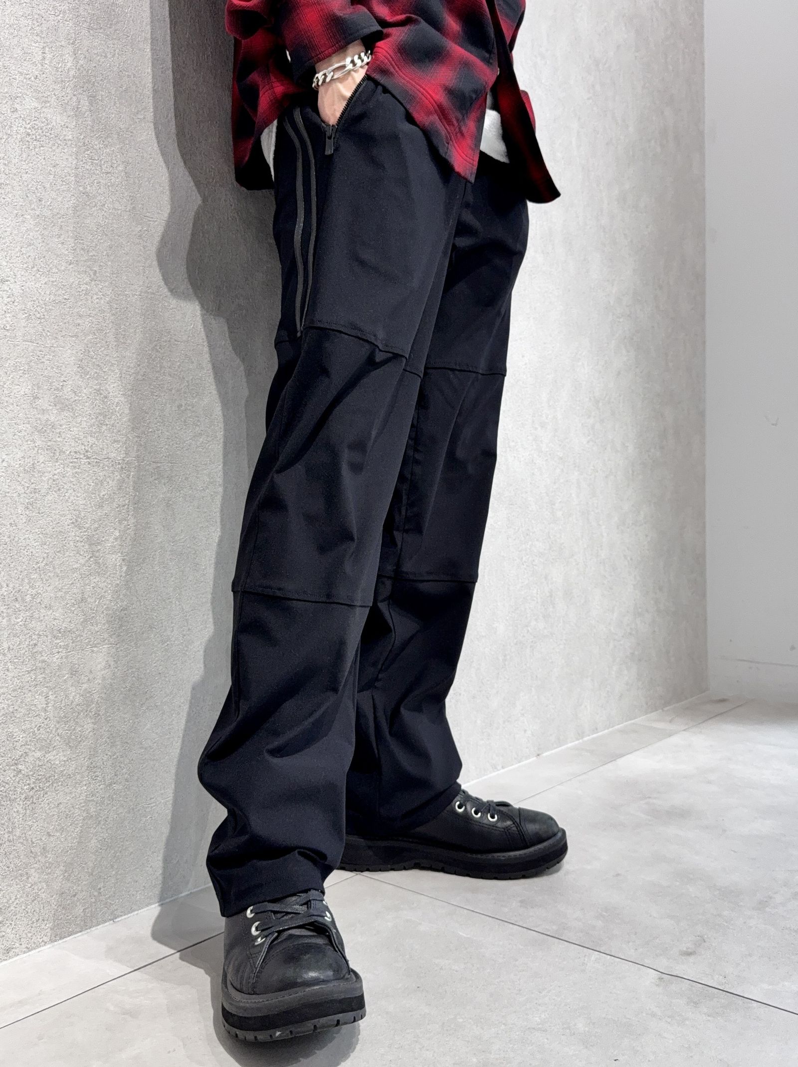 RESOUND新作チェックシャツ×ワイドラインパンツコーデ