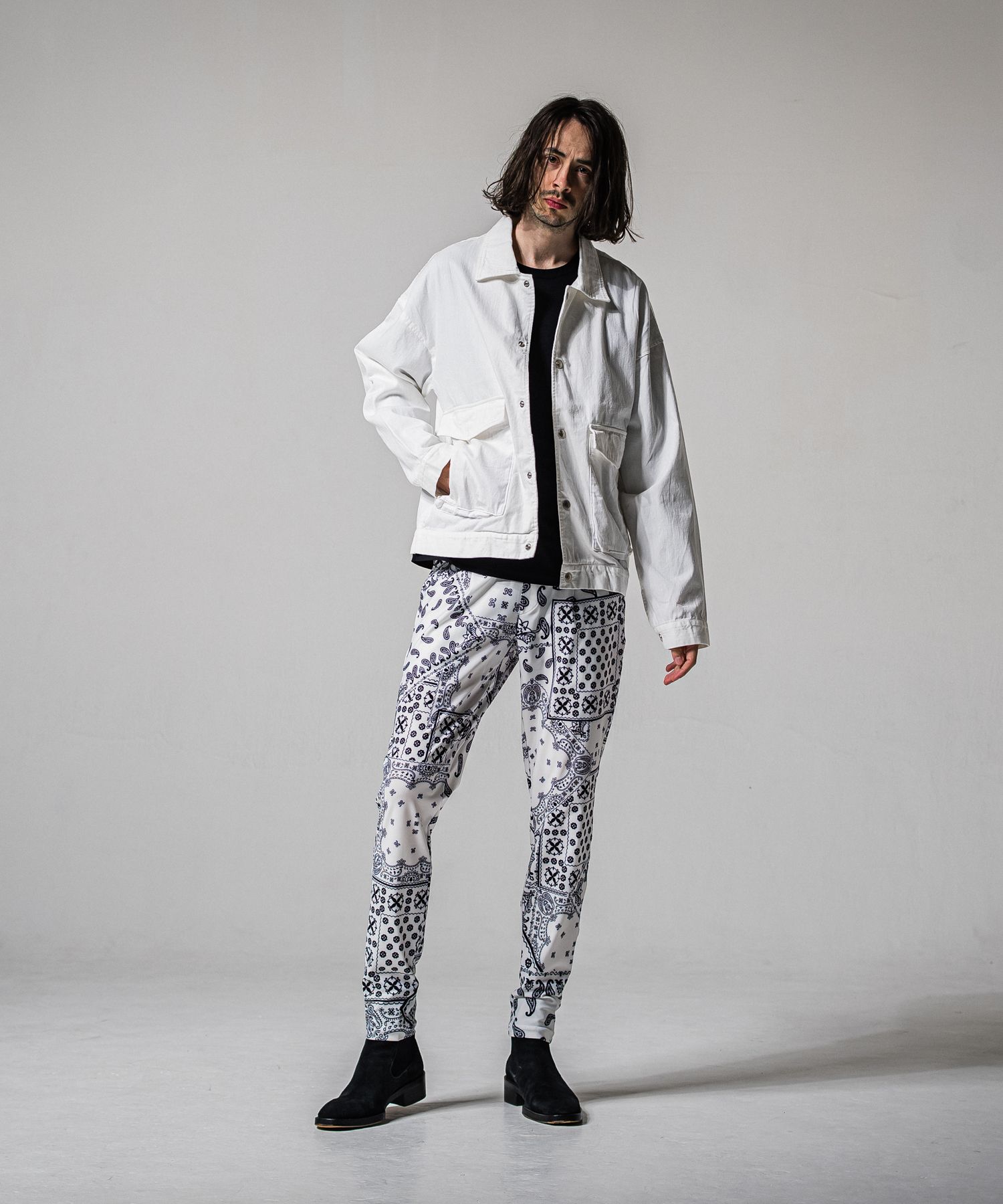 CHRIS EASY TUCK PANTS / RC39-ST-016T / ナイロンイージータックパンツ / バンダナホワイト (3月上旬入荷予定)