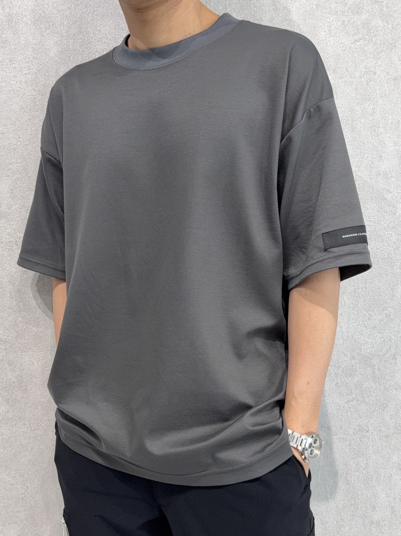 REV MESH OVER TEE / RC40-T-004 / メッシュビッグTシャツ / チャコール