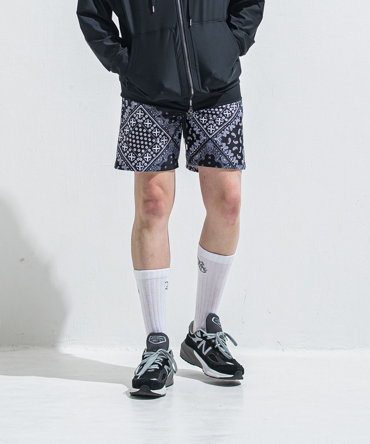 RUSH SHORTS / RC40-HP-002 / ラッシュガードショーツ / バンダナブラック (5月下旬入荷予定)