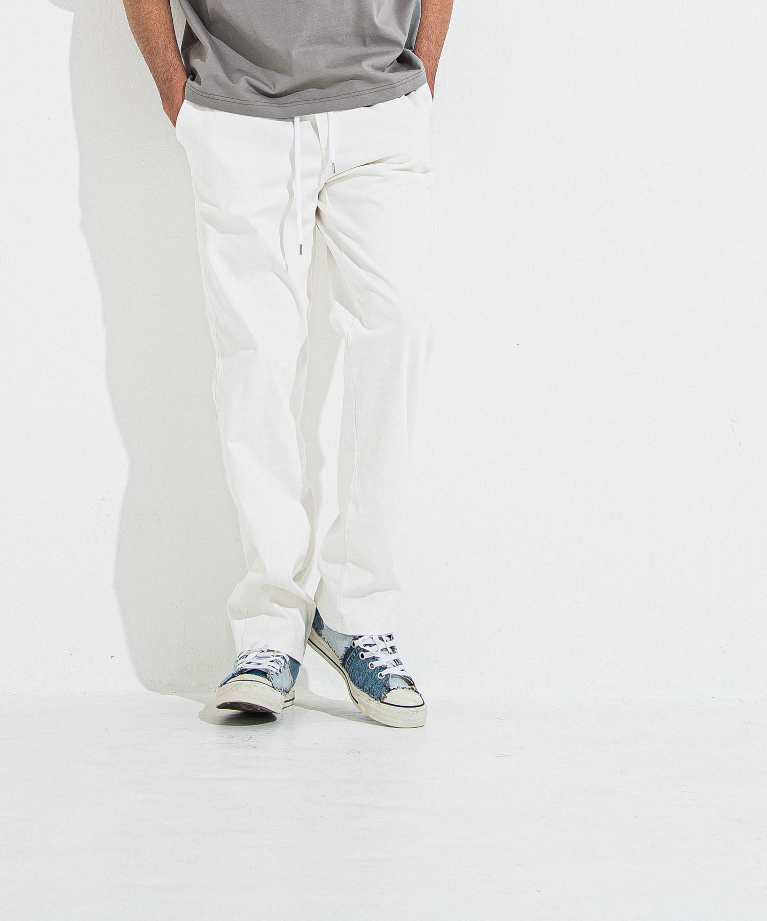 DENIM JERSEY WIDE PT / RC36-ST-016WTD / ライトオンスデニムジャージワイドパンツ / ホワイト