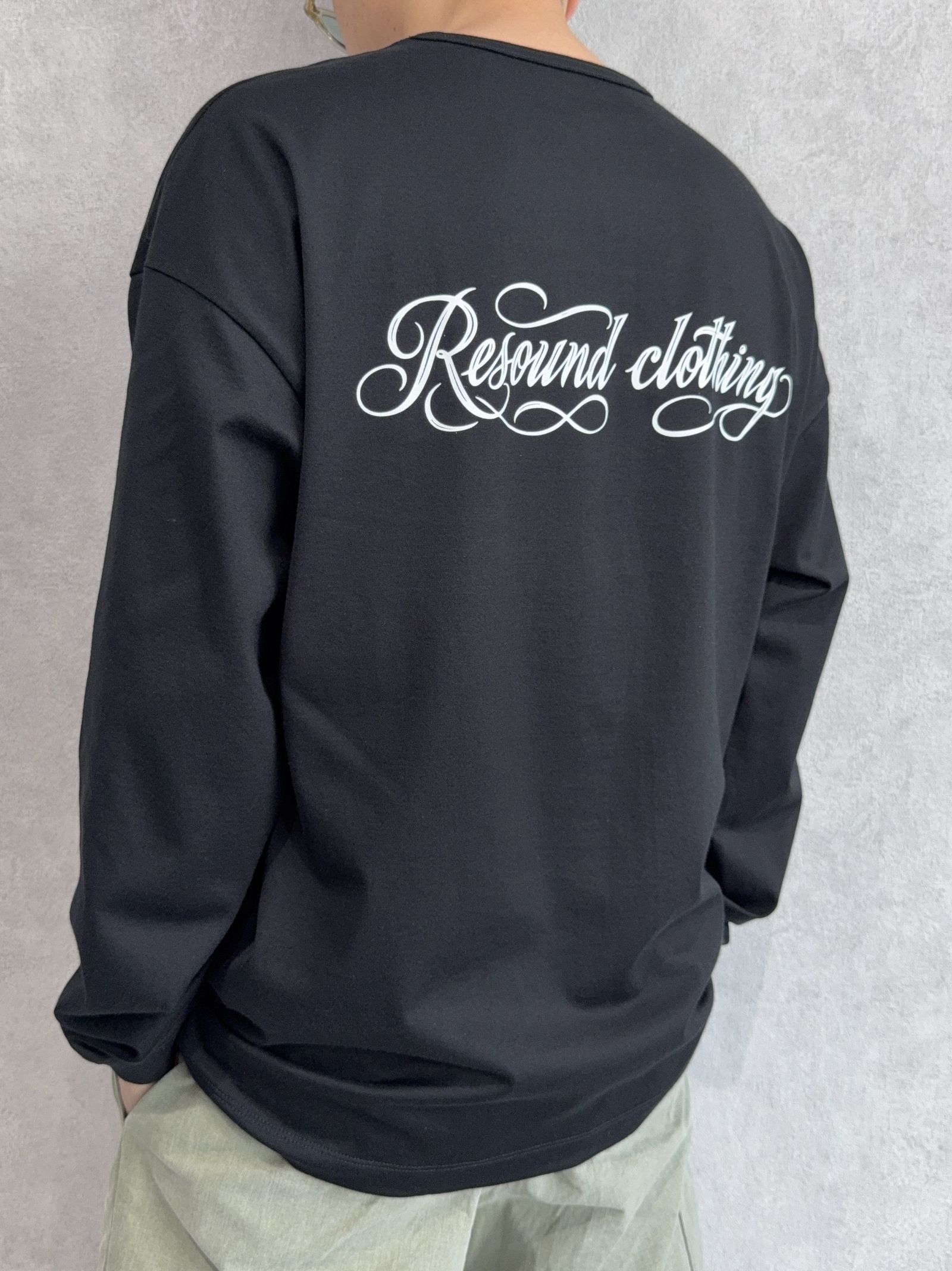 PIN ST RC OVER LONGSLEEVE TEE / RC41-T-003 / オーバーサイズ長袖バックロゴTシャツ / ブラック