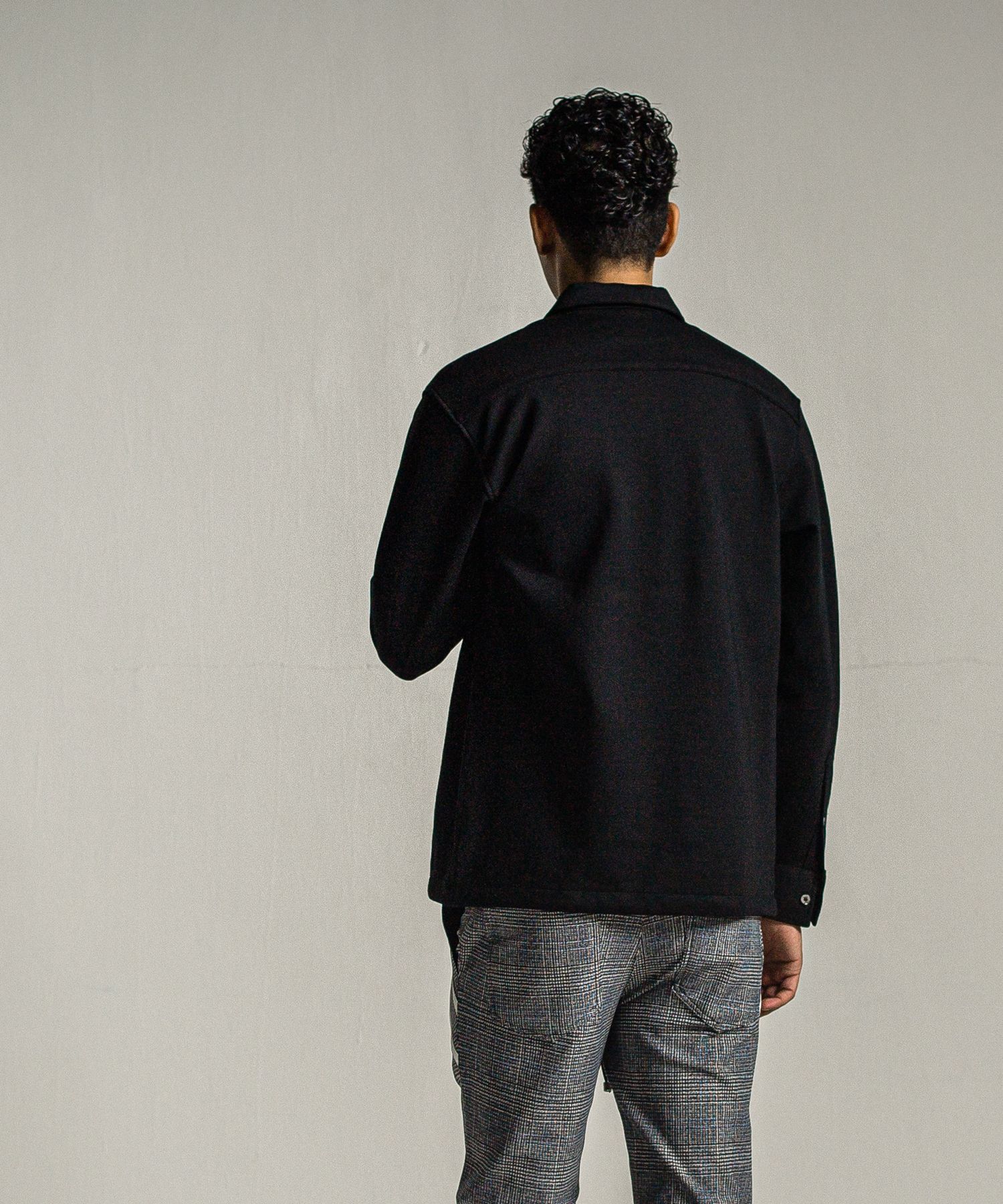 PULLOVER JERSEY SHIRT / RC34-SH-002 / 裏起毛ハーフジップシャツ / ブラック