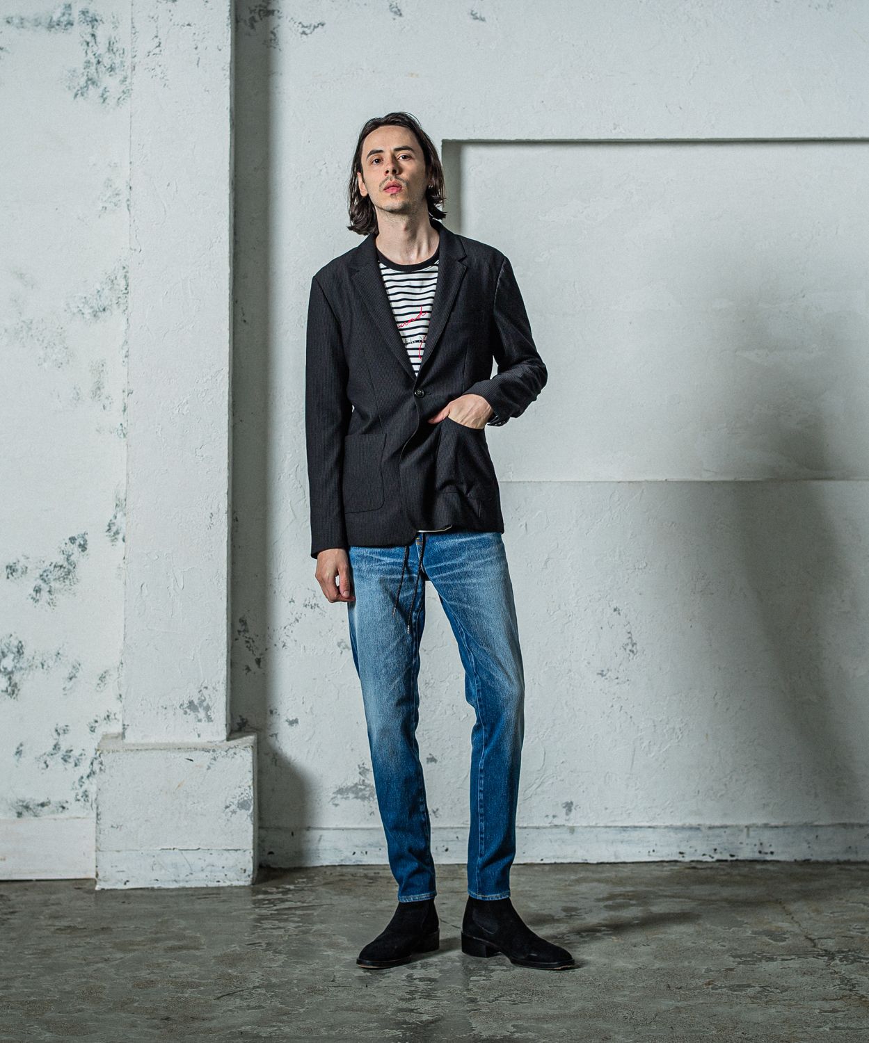 MICK DENIM JERSEY / RC35-ST-020 / デニムジャージテーパードパンツ / インディゴユーズド
