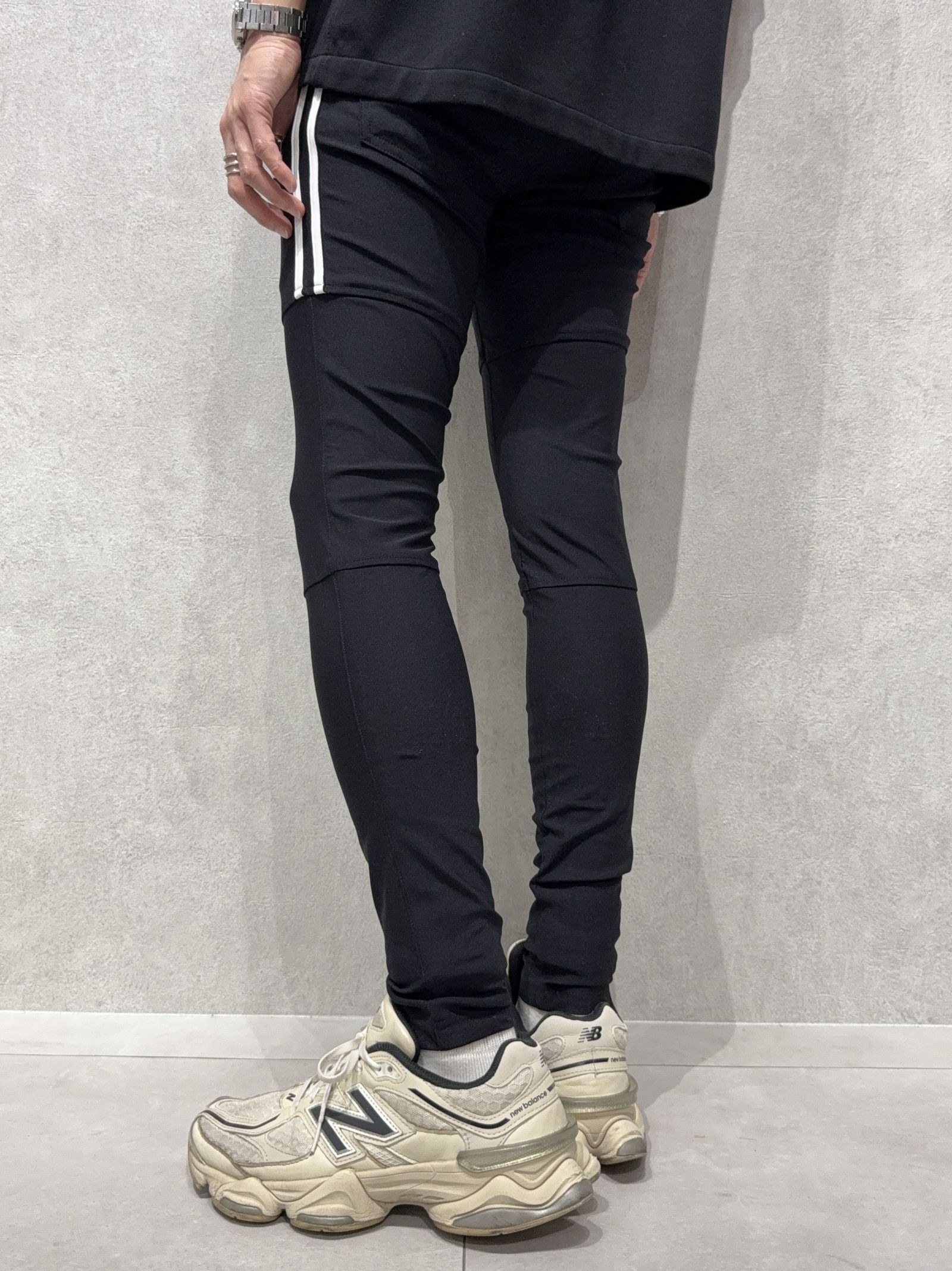 JOHNSON LINE NYLON PT / BASIC-ST-009 / ジョンソンナイロンラインパンツ / ブラック×ホワイト