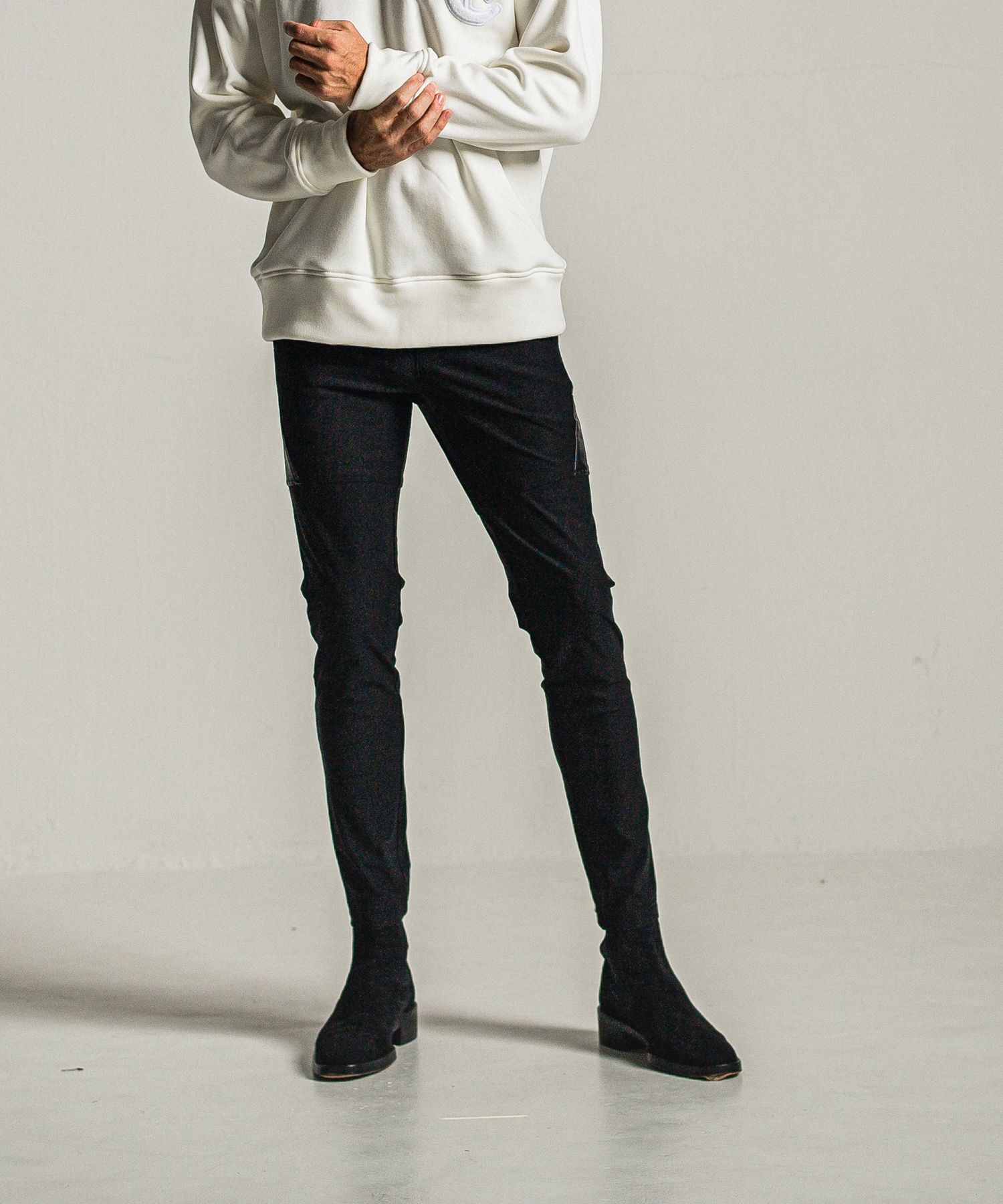 TYLER PANTS / RC34-ST-026H / 裏起毛レザーラインイージーパンツ / ブラック