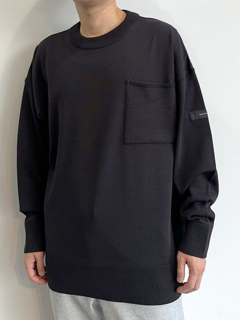 POCKET OVER SWEATER / RC30-K-002 / ポケットルーズニット / ブラック