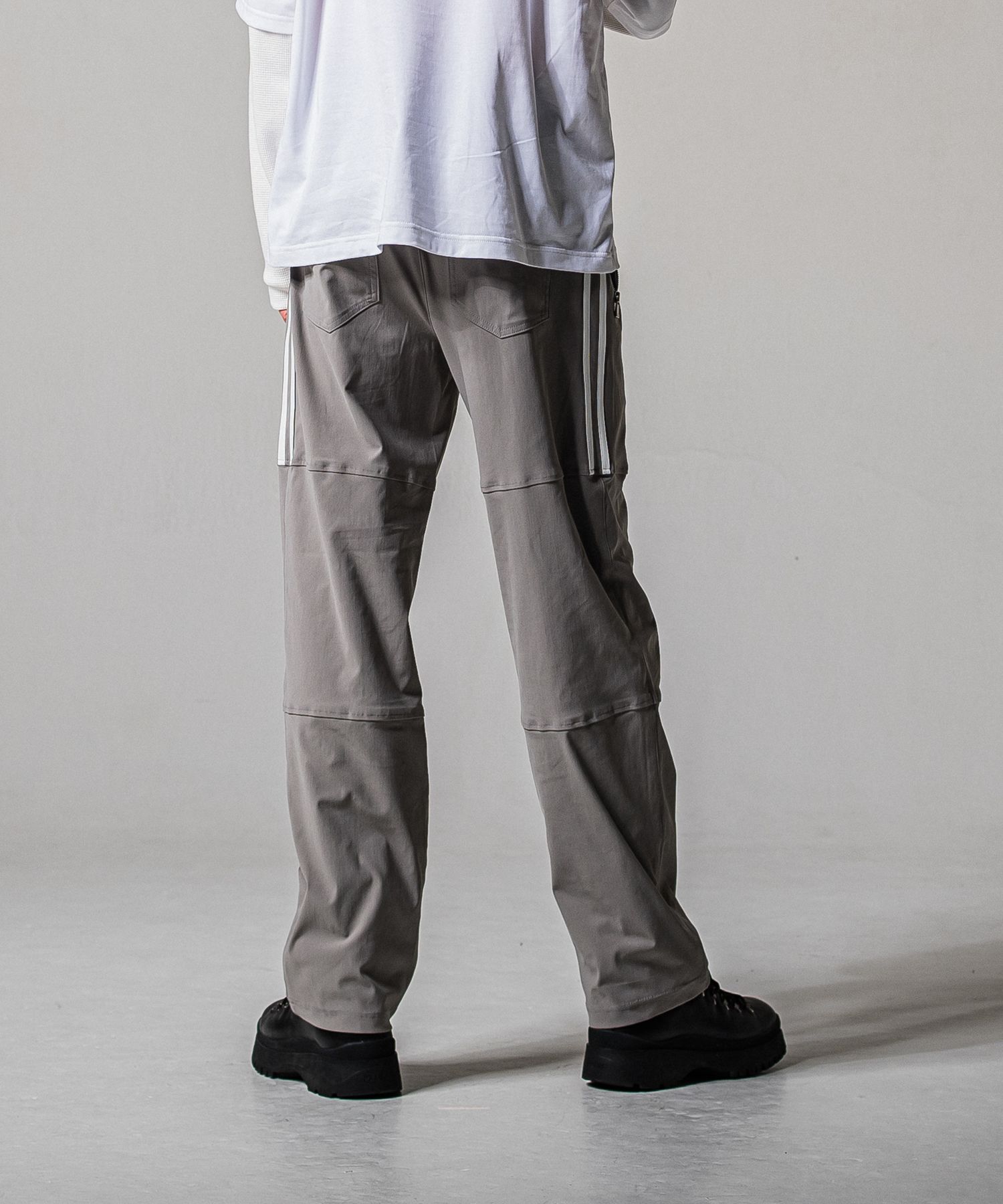 JOHNSON LINE WIDE PANTS / RC39-ST-009WT / ジョンソンラインワイドタックパンツ / グレー×ホワイト (1月下旬入荷予定)