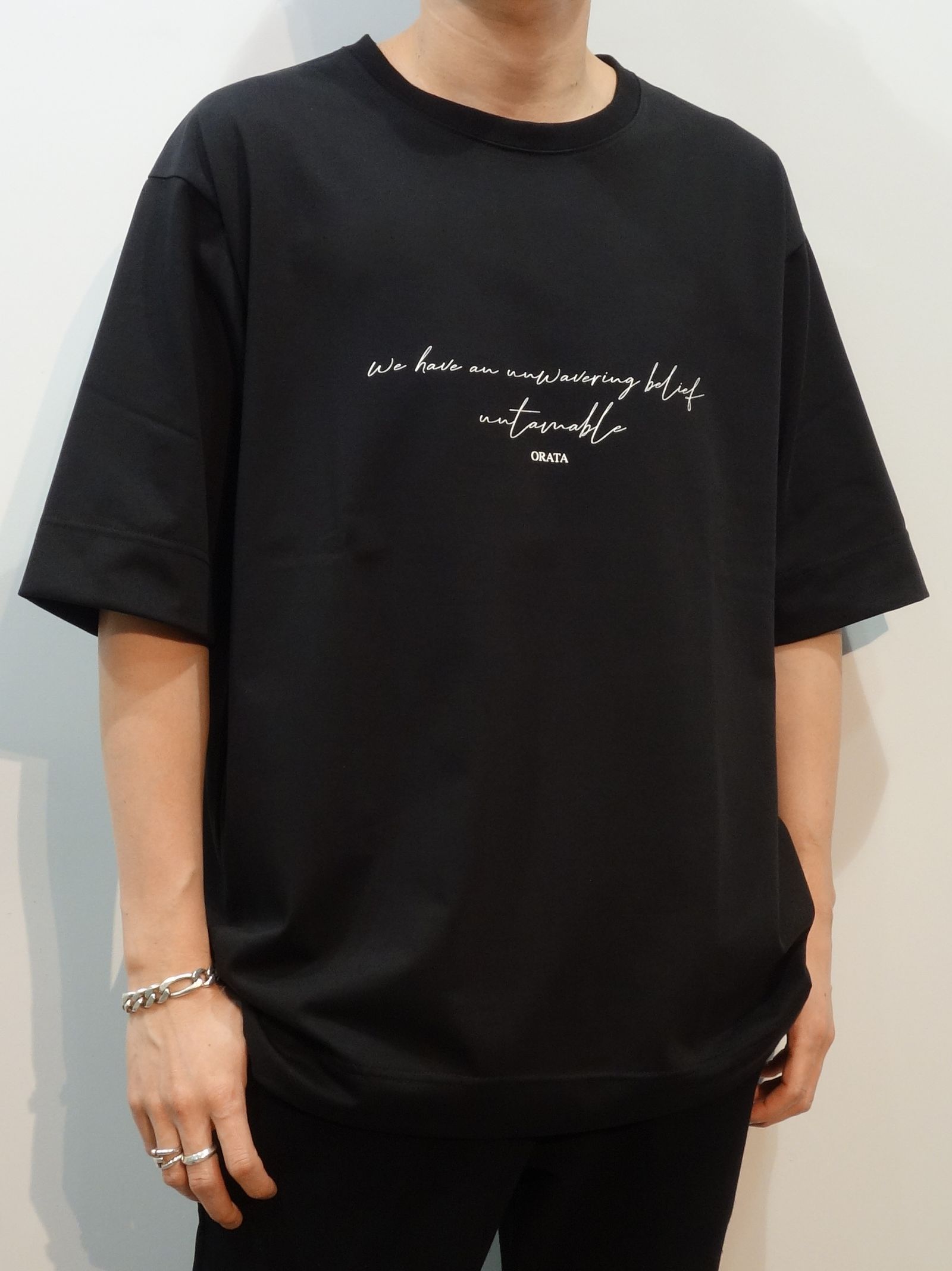 CURSIVE MESSAGE T / OR1-T-001 / プリントTシャツ / ブラック