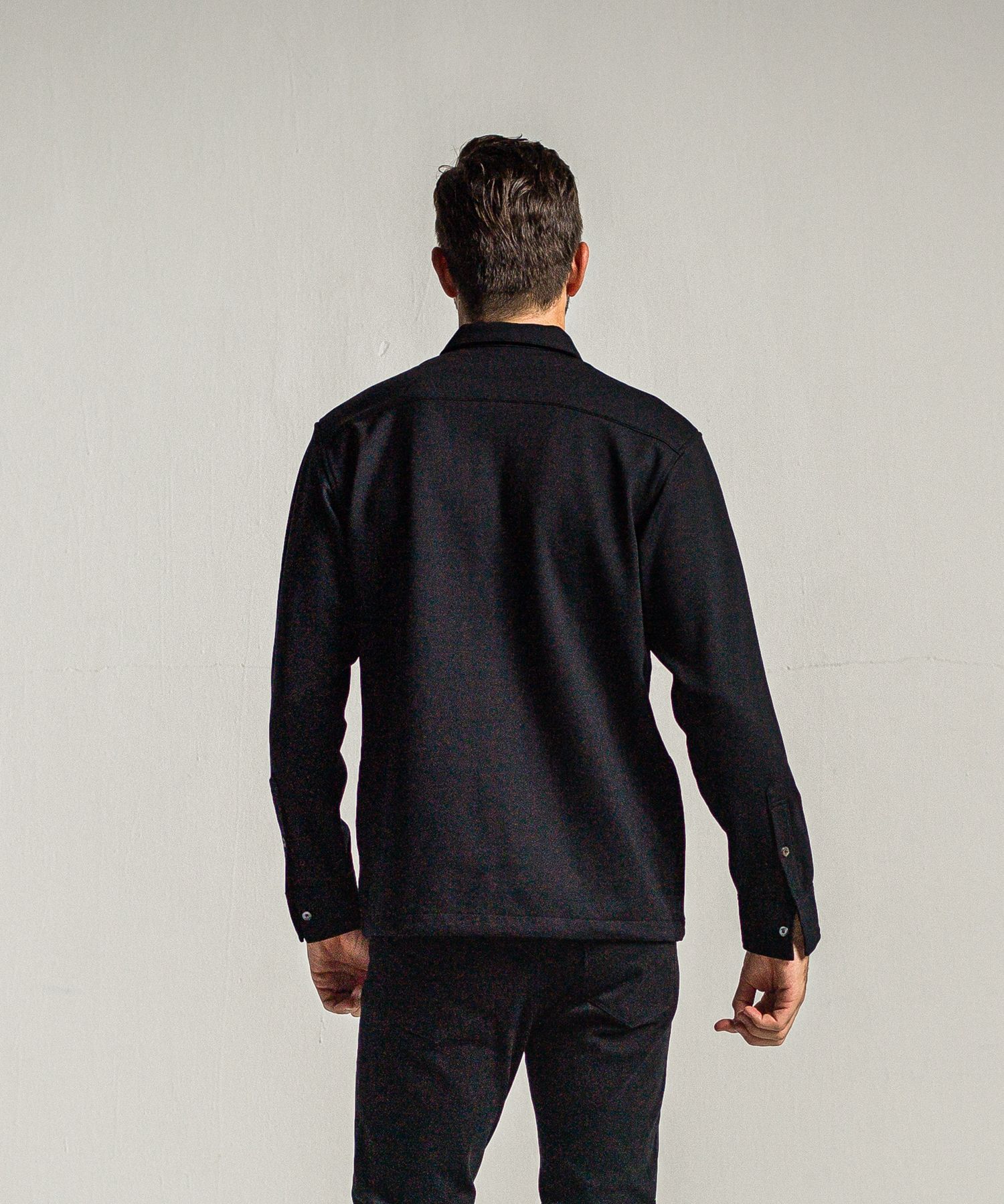 PULLOVER JERSEY SHIRT / RC34-SH-002 / 裏起毛ハーフジップシャツ / ブラック