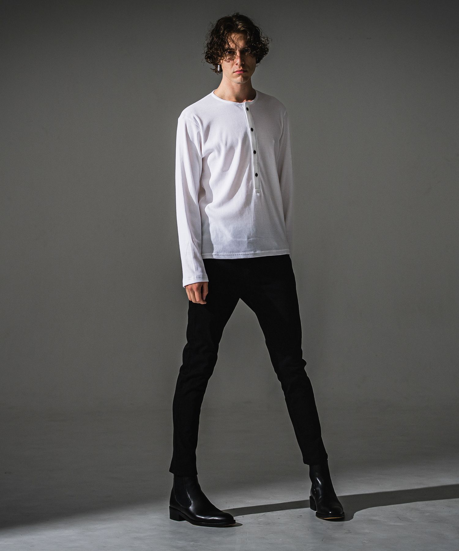 MICK DENIM JERSEY / BASIC-ST-020 / デニムジャージテーパードパンツ / ブラック (9月上旬入荷予定)