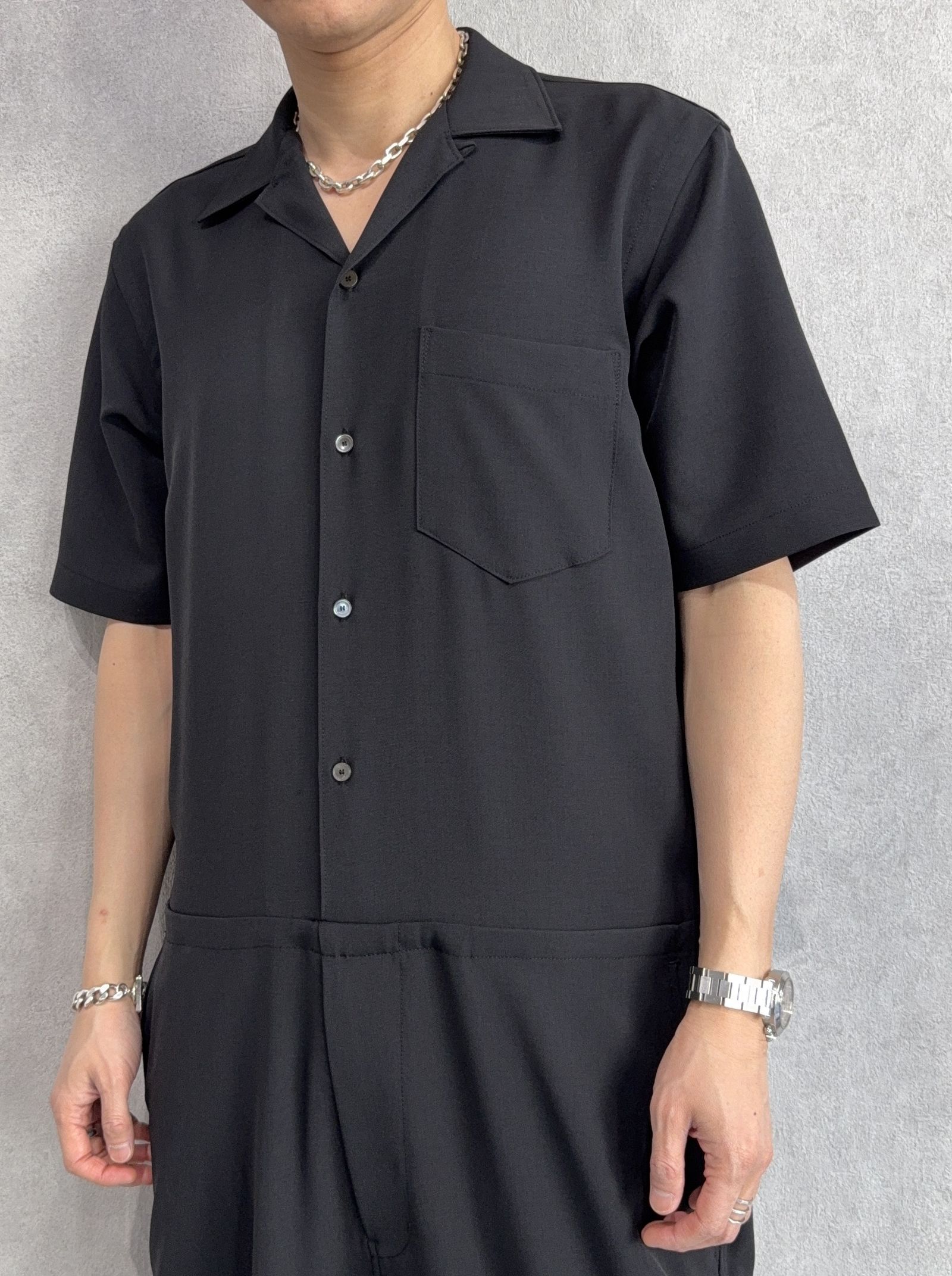 RAGE TWILL HALF ALL IN ONE / DP1-TN-001 / 半袖シャツオールインワン / ブラック