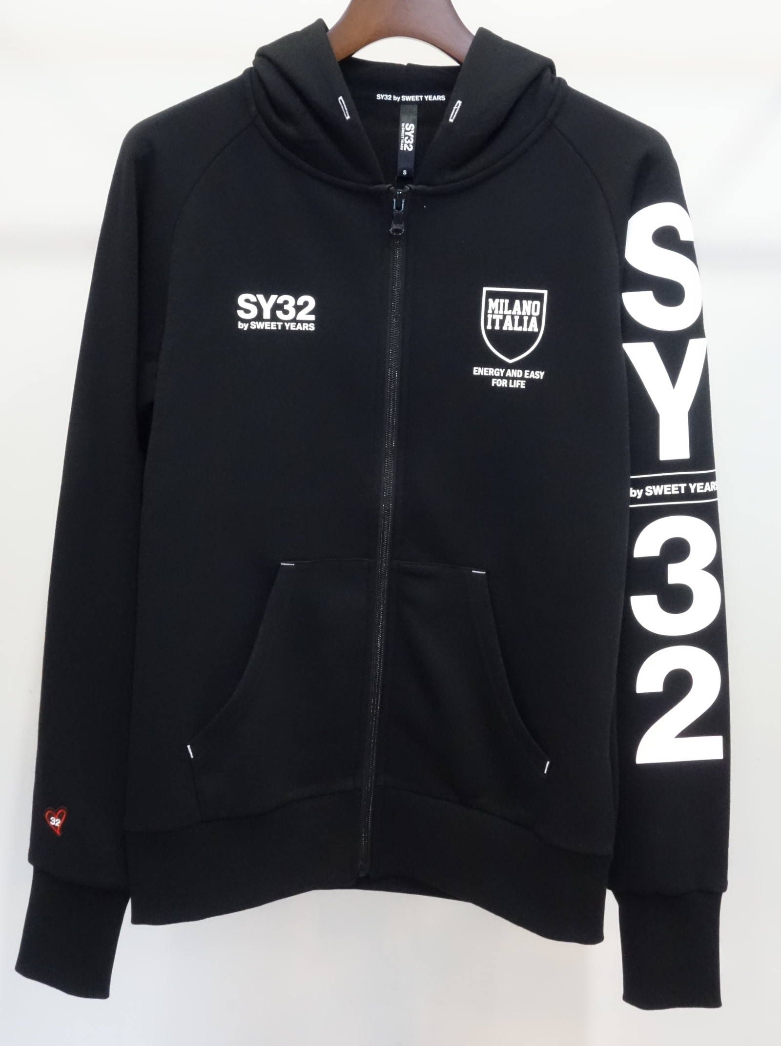 SY32 by SWEET YEARS - SHIELD LOGO ZIP SWEAT SETUP / TNS1712