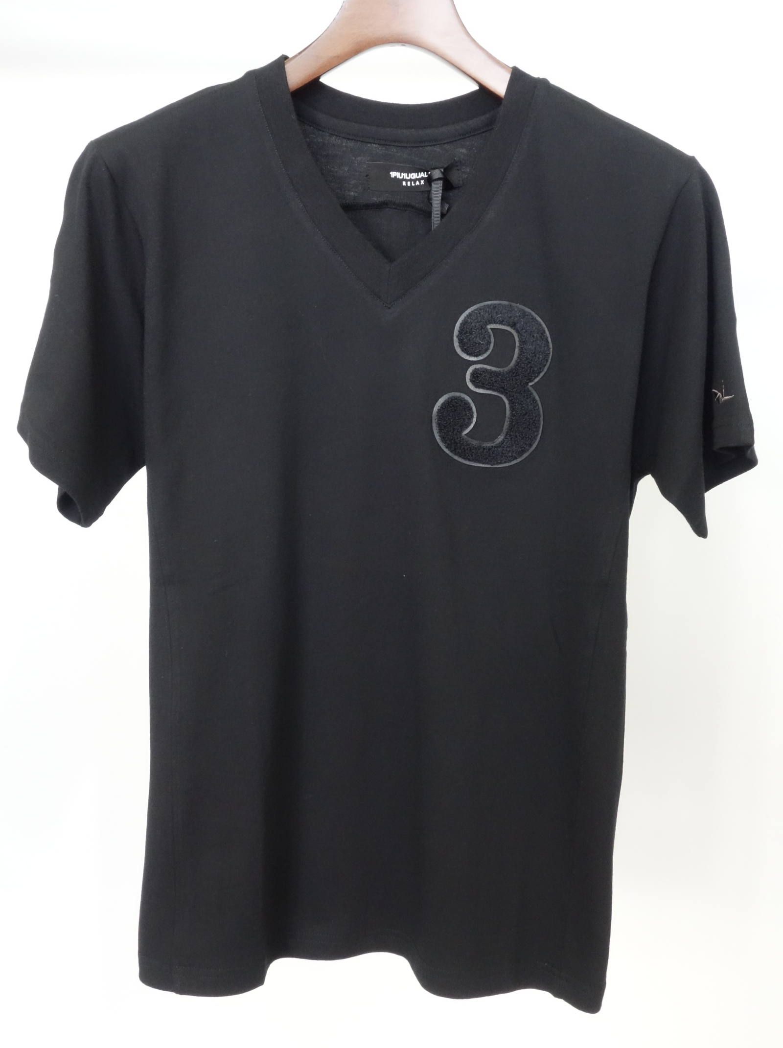 「3」ロゴ サガラVネックTシャツ / ust-20005