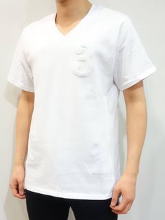 「3」ロゴ サガラVネックTシャツ / ust-20005