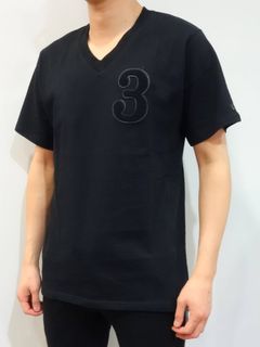 「3」ロゴ サガラVネックTシャツ / ust-20005
