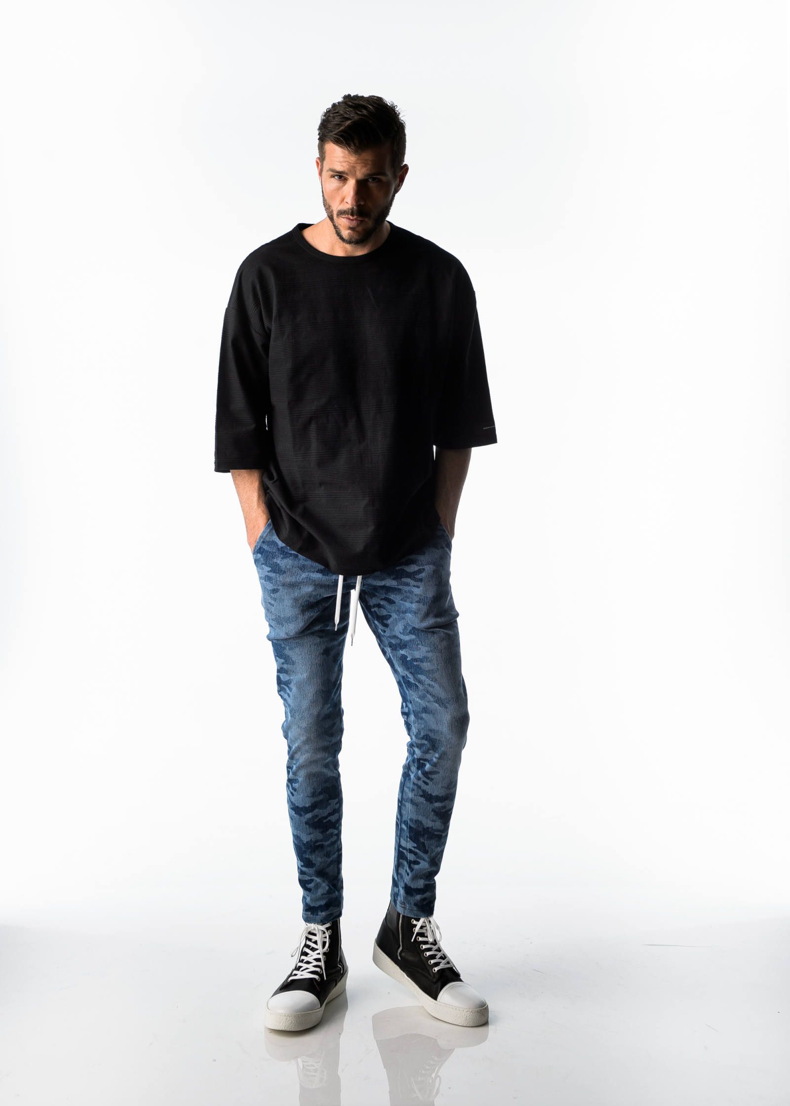 LOOSE RIPPLE TEE / RC17-T-003 / ボーダービッグTシャツ