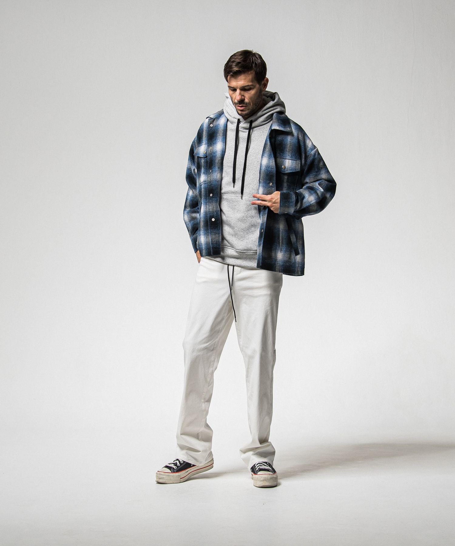 FLANNEL CHECK JK / RC38-JK-007 / フランネルチェックCPOジャケット / ブルー (10月中旬入荷予定)