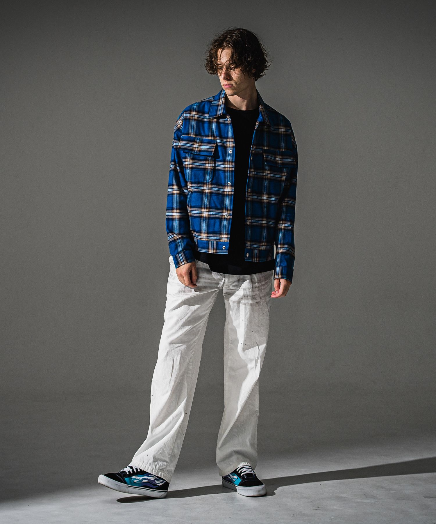 CHECK SHIRT JACKET / RC41-SH-003 / チェックシャツジャケット / ブルー (8月下旬入荷予定)