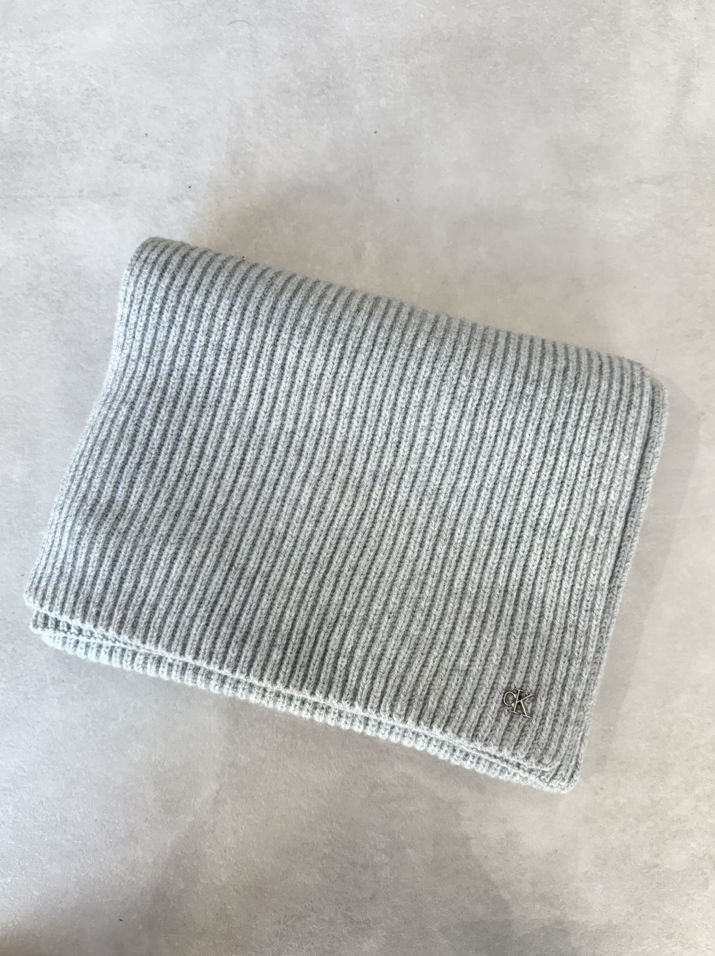 CKメタルロゴウールリブニットスカーフ / マフラー / 4D8056G / P79(グレー)