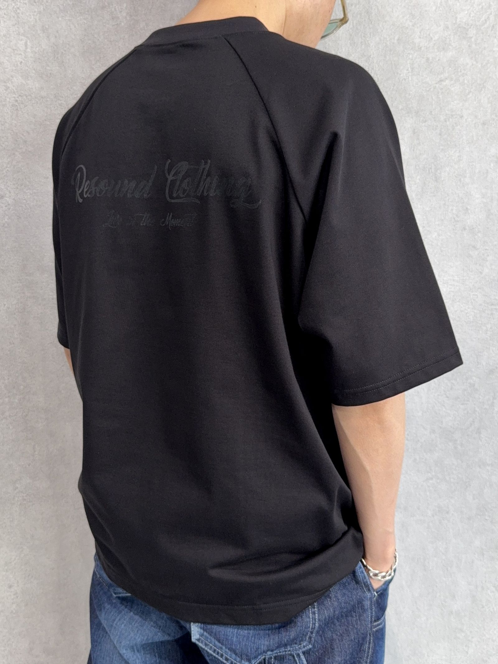 BACK RC RAGLAN OVER TEE / RC39-T-001 / バックロゴラグランビッグTシャツ / ブラック