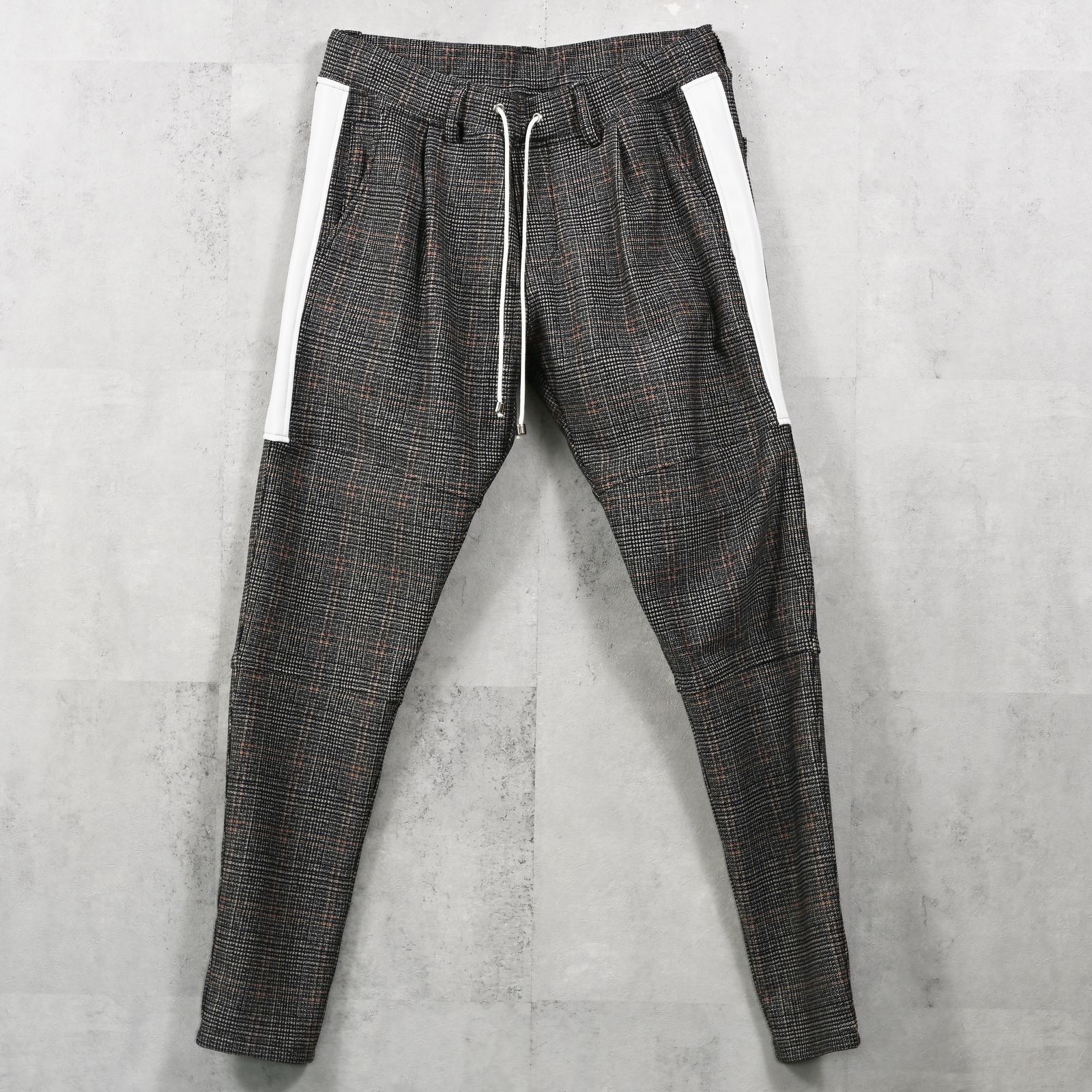 JT HEAT CHECK PT / RC42-ST-045 / 裏起毛切り替えラインタックパンツ / グレンチェック グレー×オレンジ (11月中旬入荷予定)