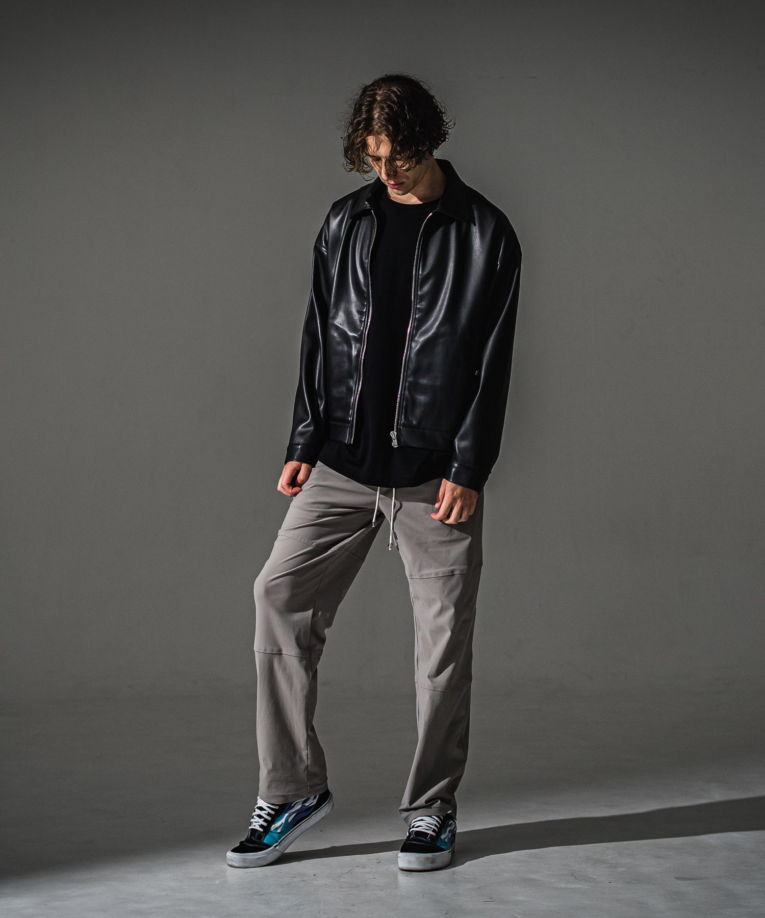 LEATHER SP JK / RC41-JK-005 / エコレザーシングルライダース / ブラック (9月下旬入荷予定)