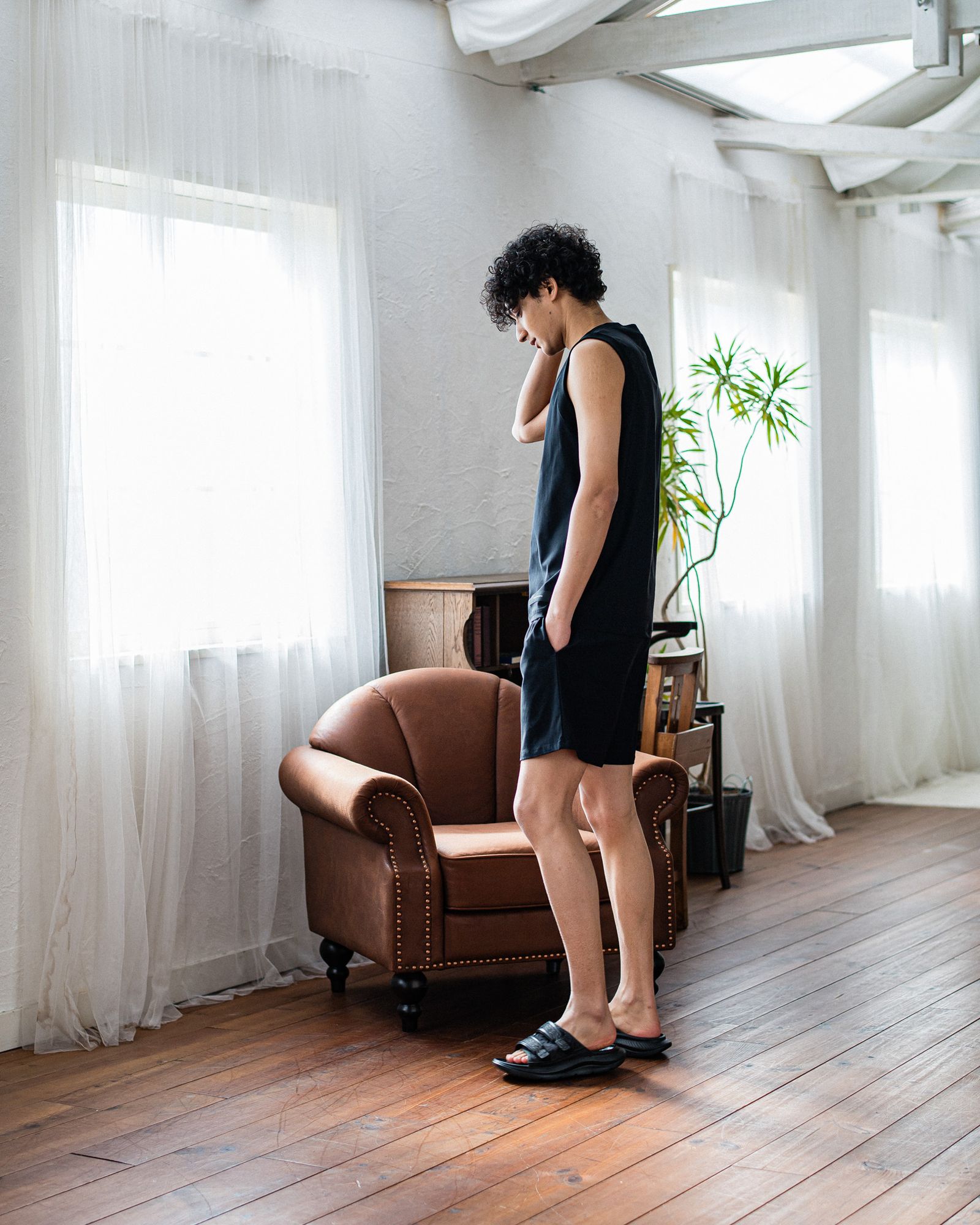 HOME NYLON NO SLEEVE / RC32-T-008 / ナイロンノースリーブ / ブラック