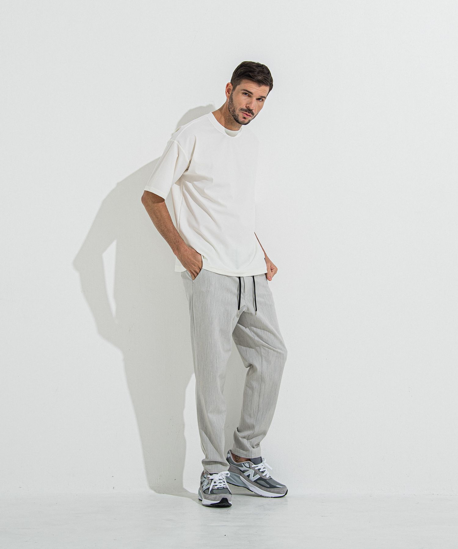 PAT WIDE EASY PANTS / RC36-ST-036BN / ワイドテーパードパンツ / グレー