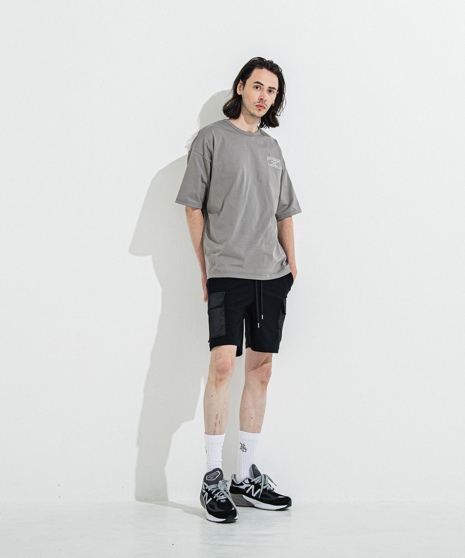 DARRELL CARGO SHORTS / RC36-HP-005 / ナイロンカーゴショーツ / ブラック